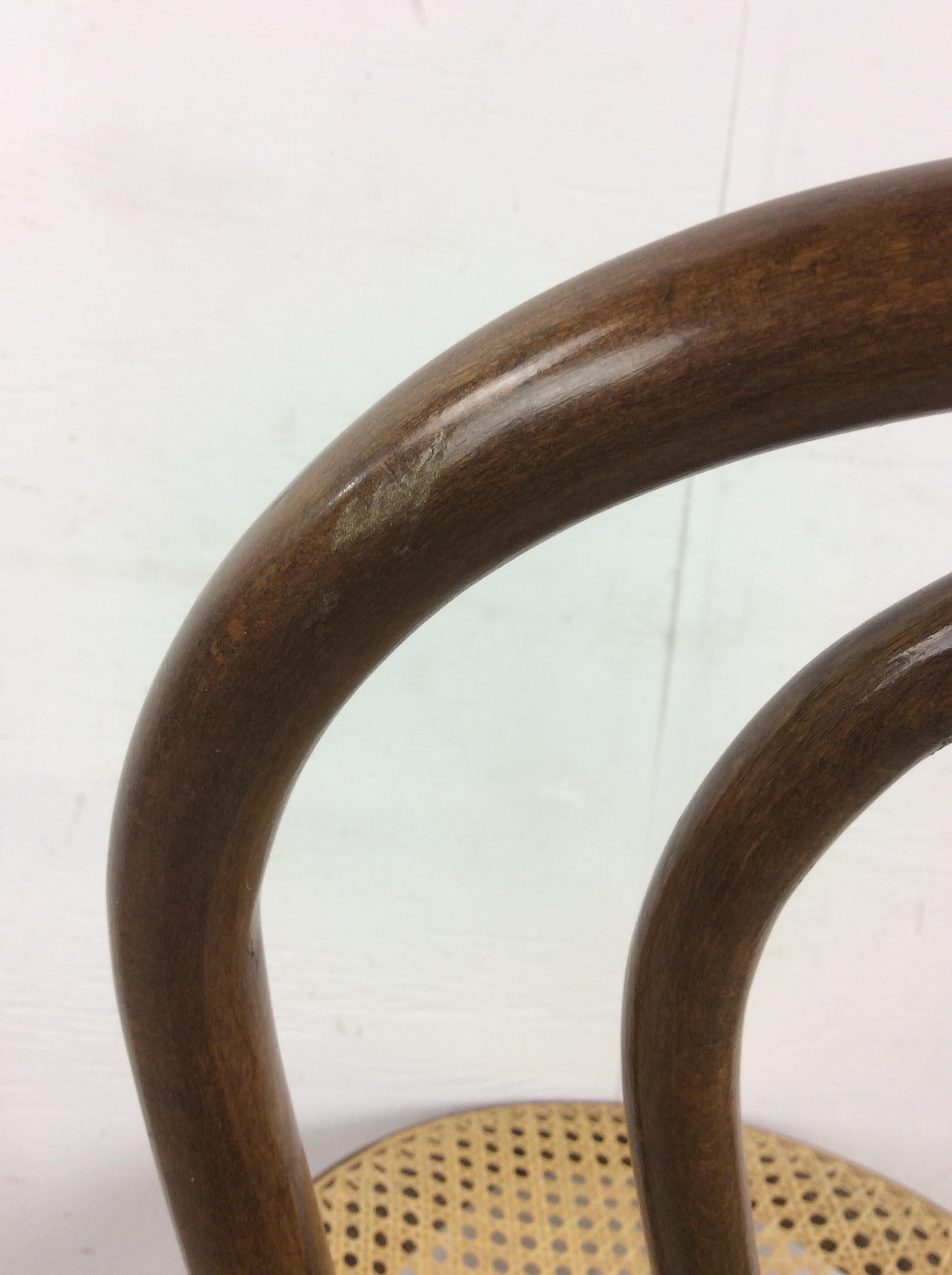 Mid Century Modern Bentwood Cafe Chair with Cane Seat For Sale 8