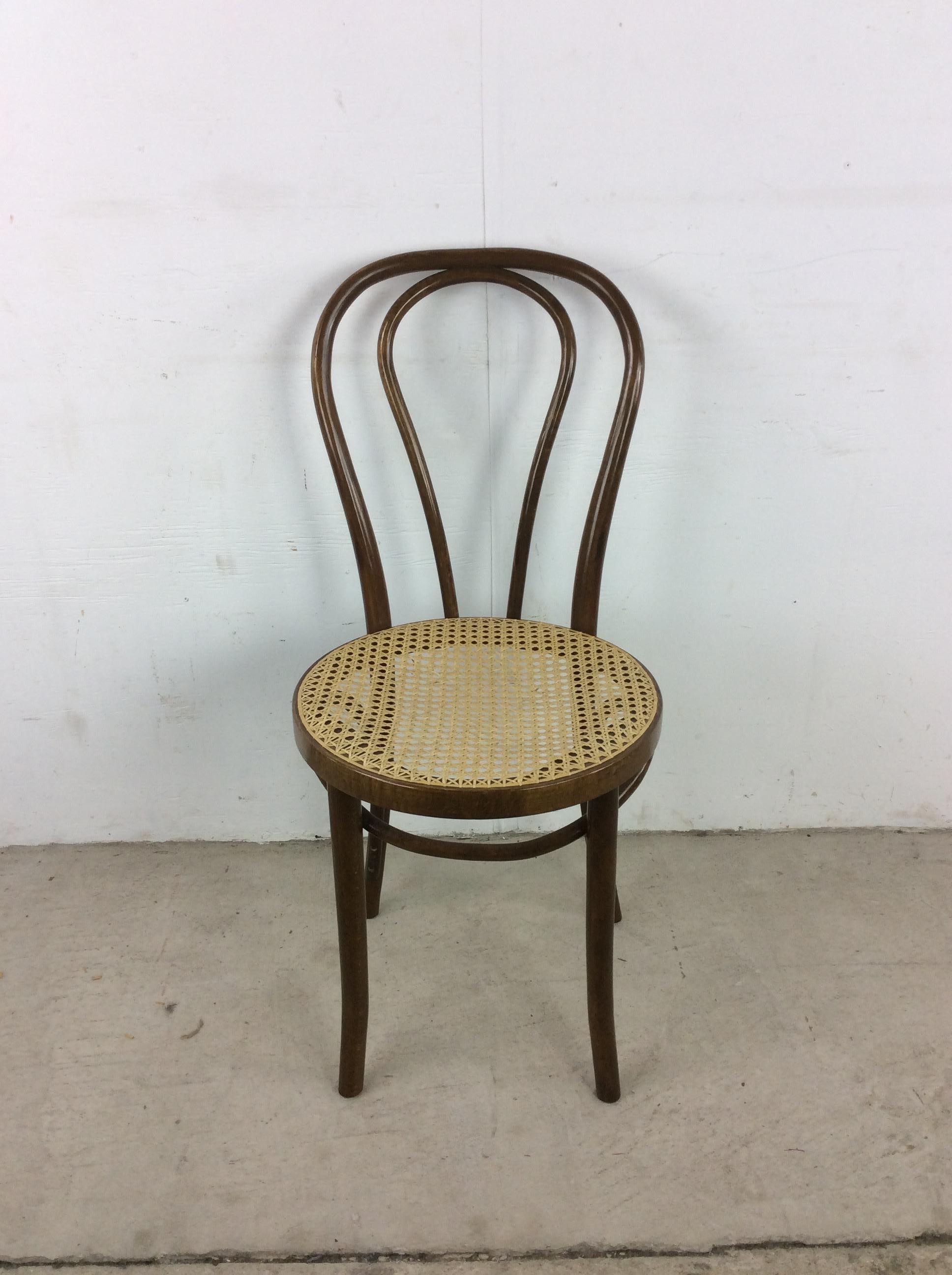 Mid-Century Modern Mid Century Modern Bentwood Cafe Chair with Cane Seat For Sale