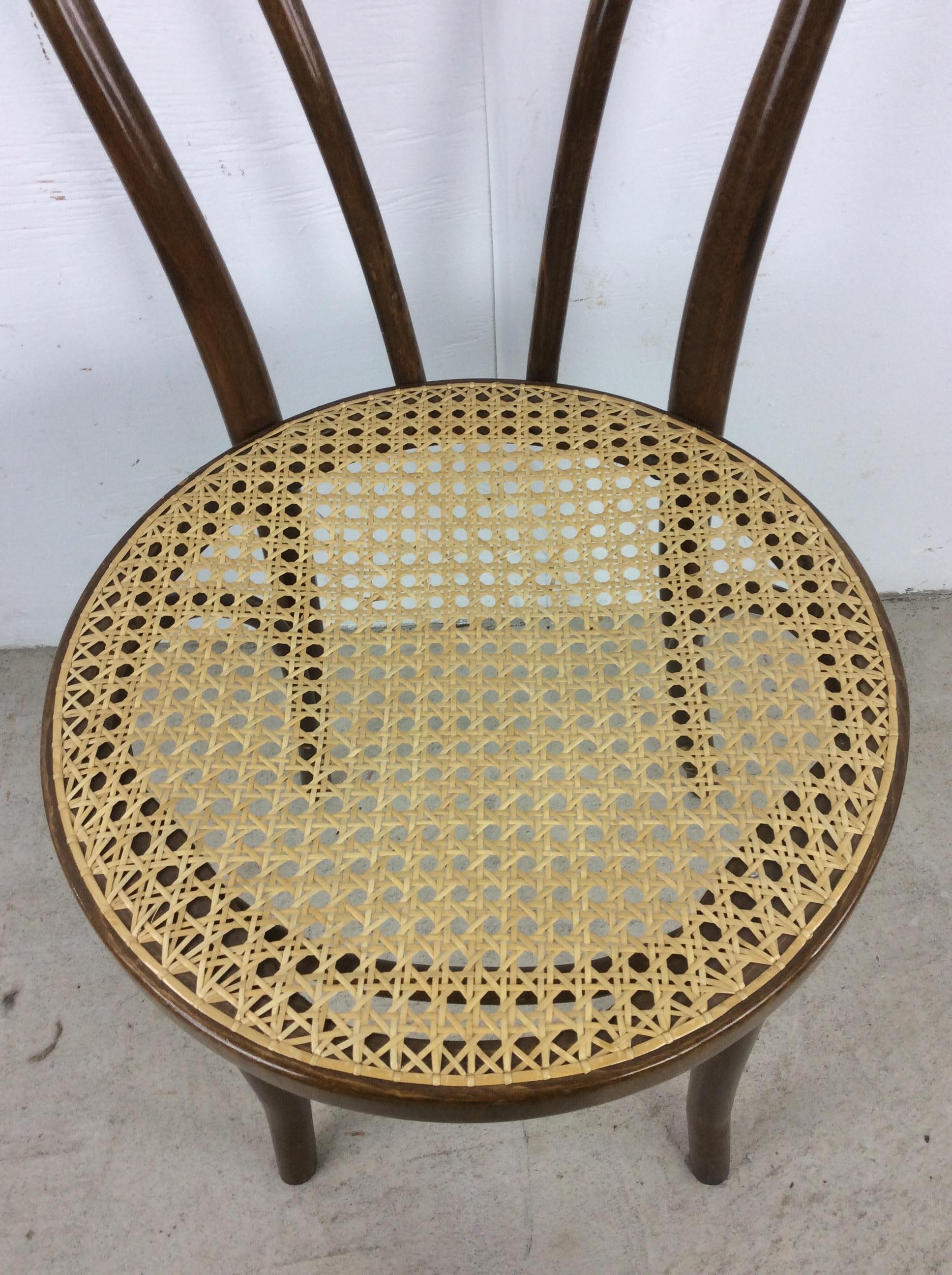 American Mid Century Modern Bentwood Cafe Chair with Cane Seat For Sale