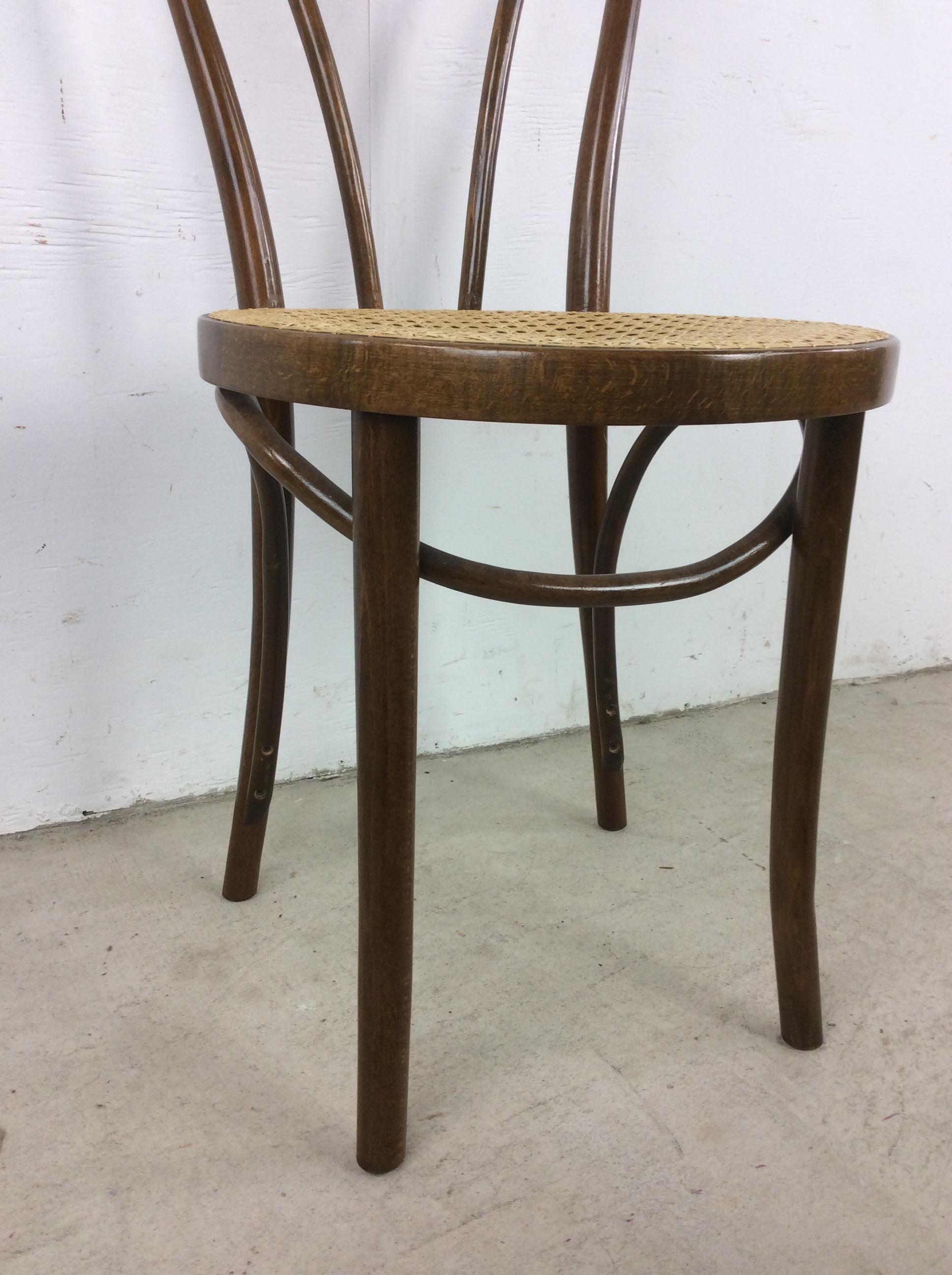 Mid Century Modern Bentwood Cafe Chair with Cane Seat In Good Condition For Sale In Freehold, NJ