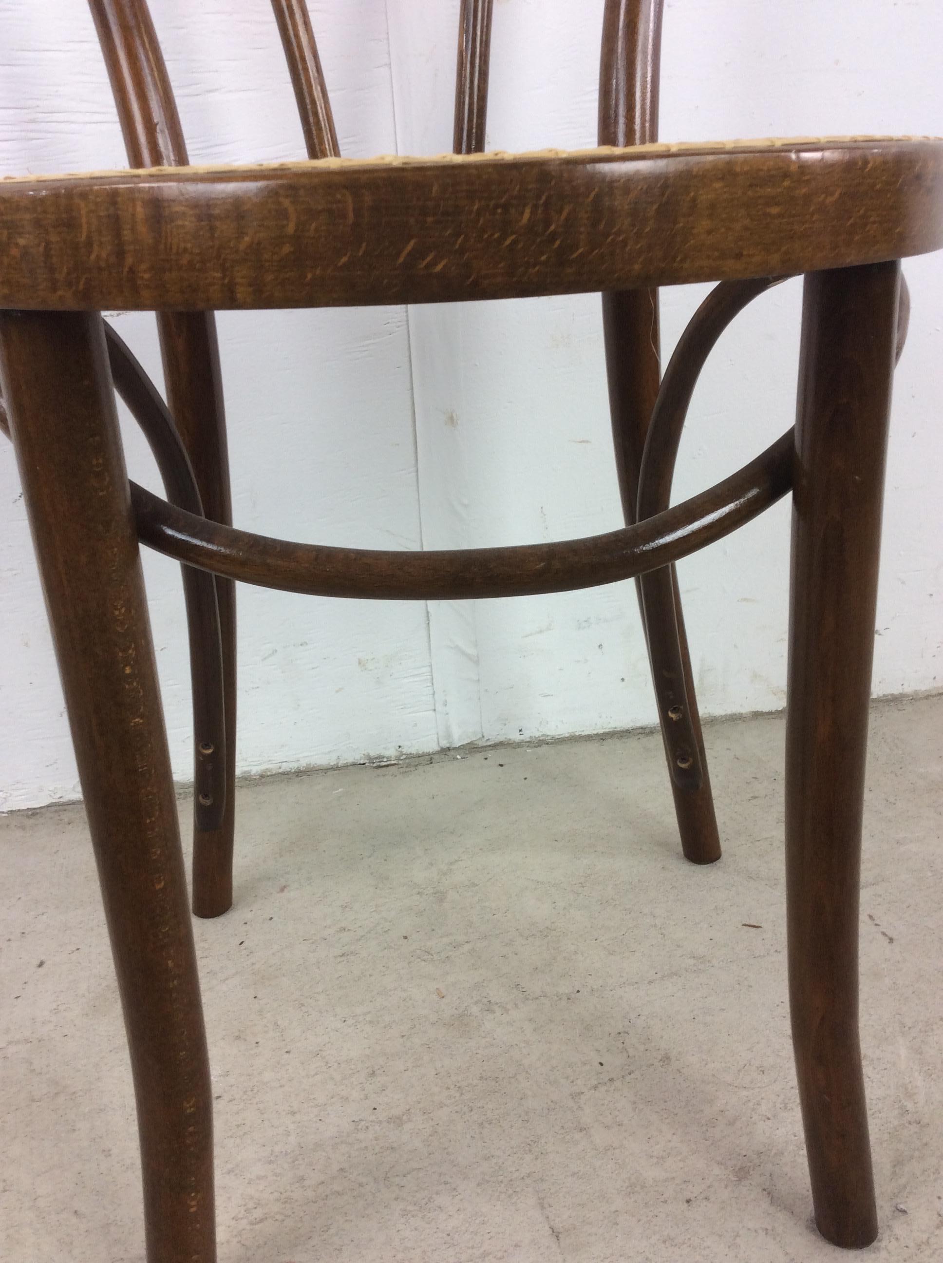 Mid Century Modern Bentwood Cafe Chair with Cane Seat For Sale 1