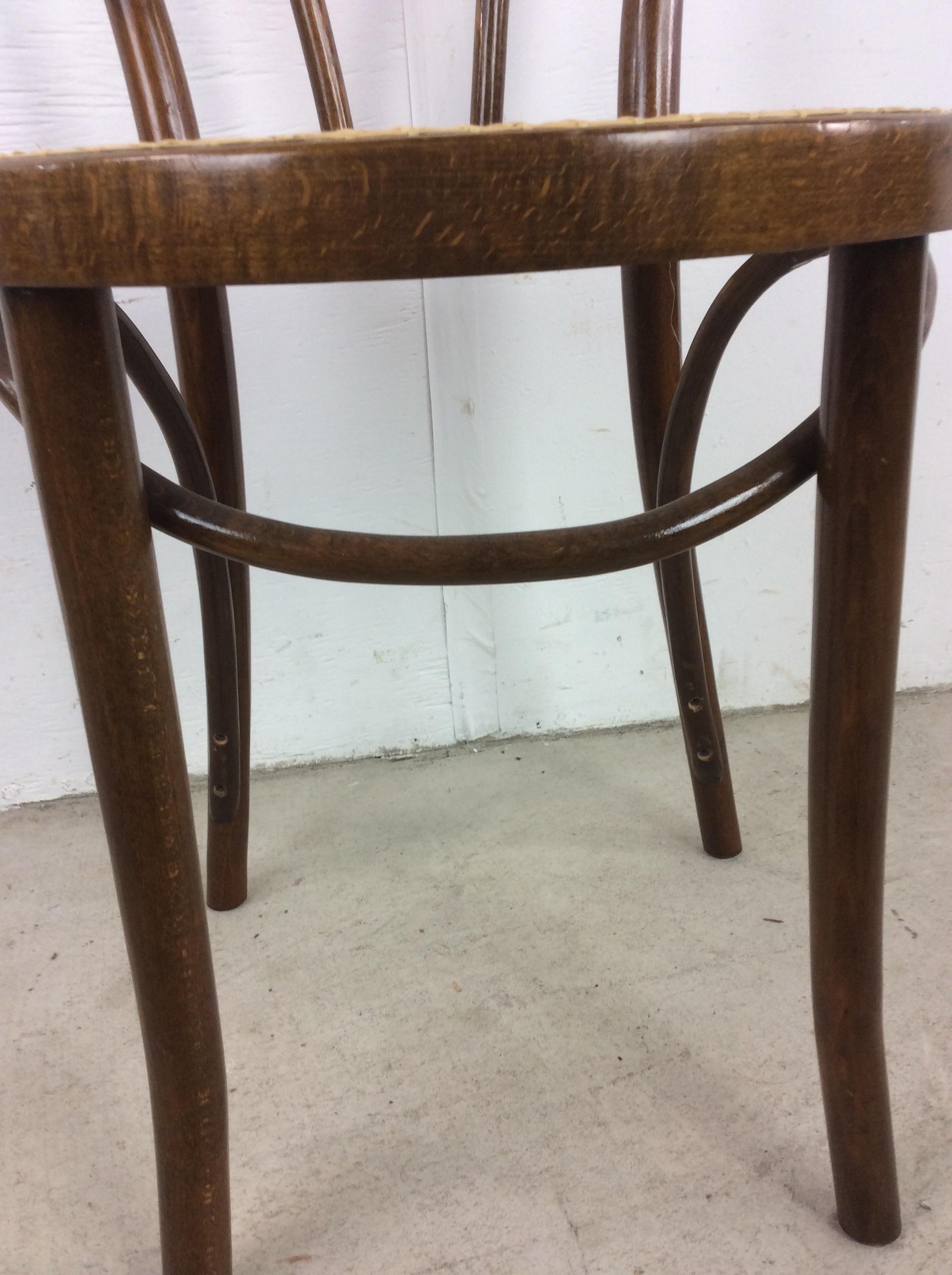 Mid Century Modern Bentwood Cafe Chair with Cane Seat For Sale 2