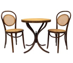 Set di sedie e tavoli da pranzo in legno di bentwood moderno del metà del secolo dopo Michael Thonet
