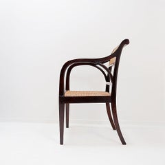 Mid-century modern bentwood chairs with cane seats and backs