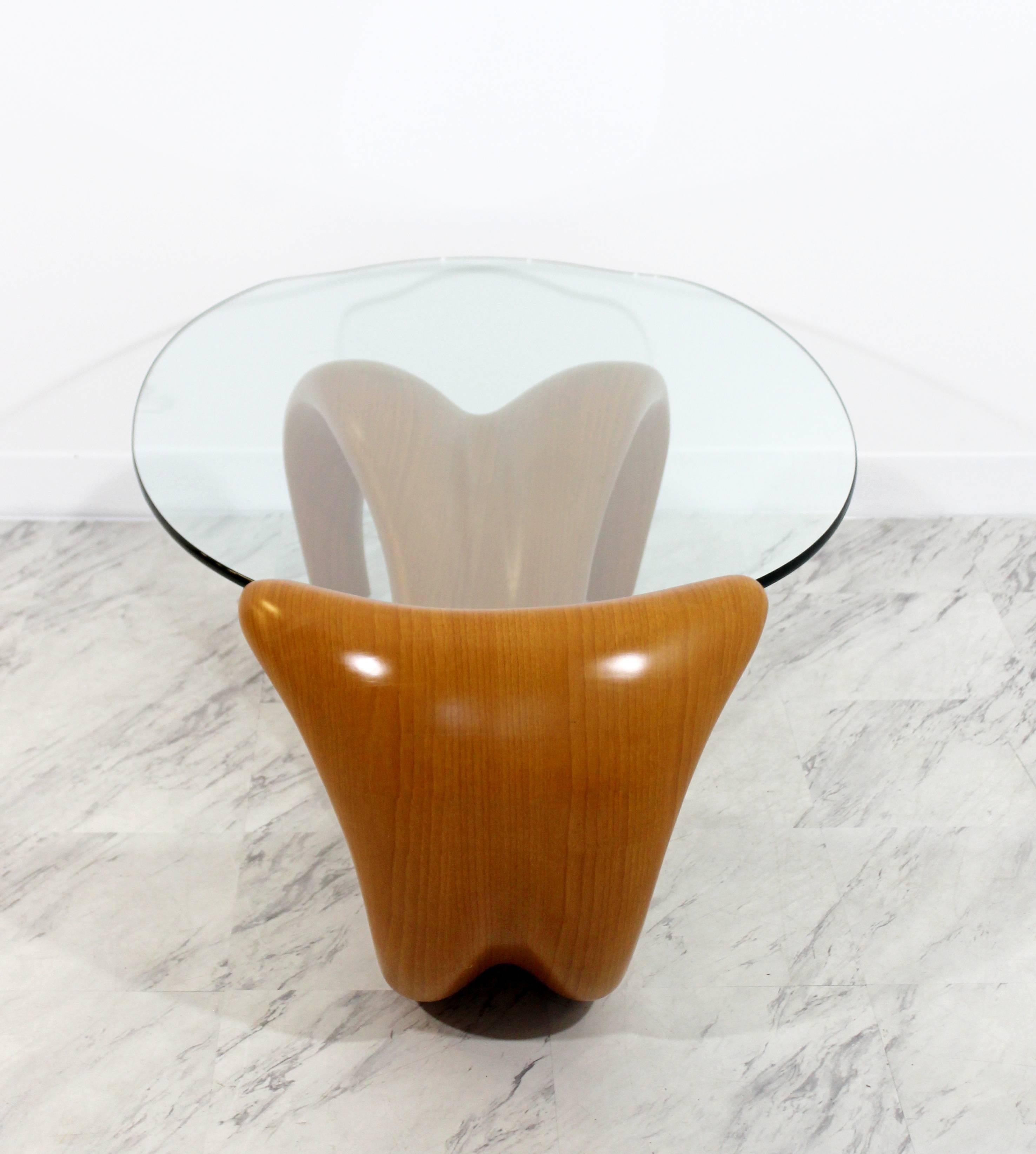 Mid-Century Modern Bentwood Glass Biomorphic Organic Shaped Coffee Table, 1970s 2