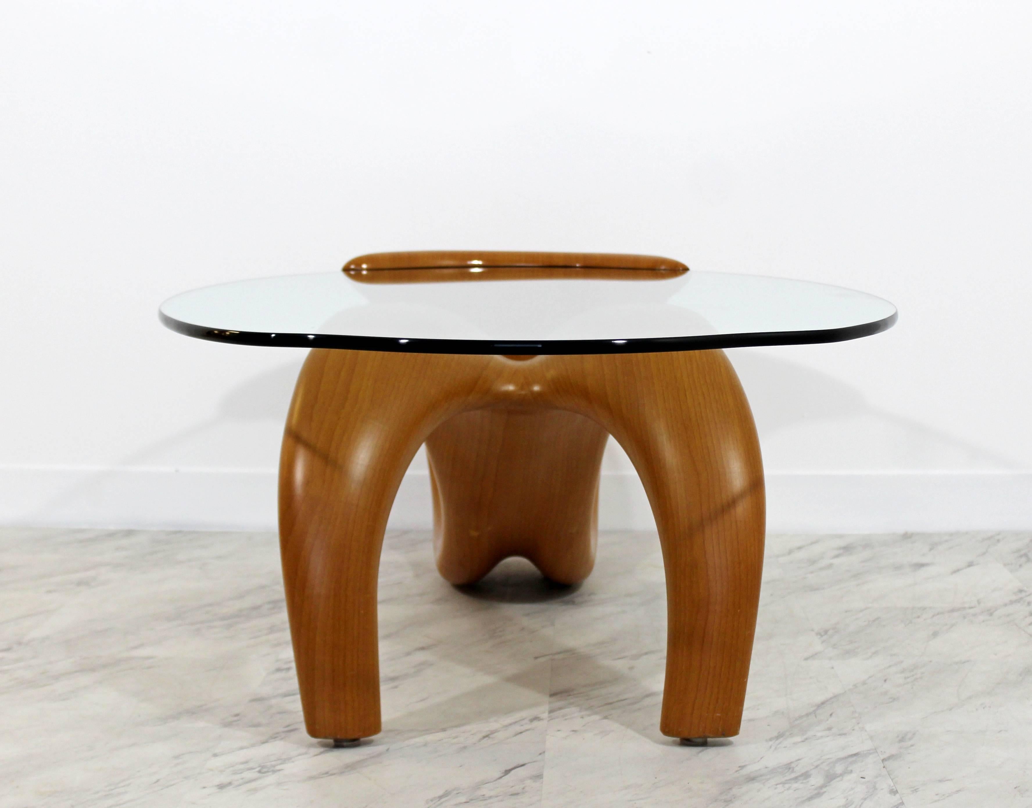 Mid-Century Modern Bentwood Glass Biomorphic Organic Shaped Coffee Table, 1970s 3