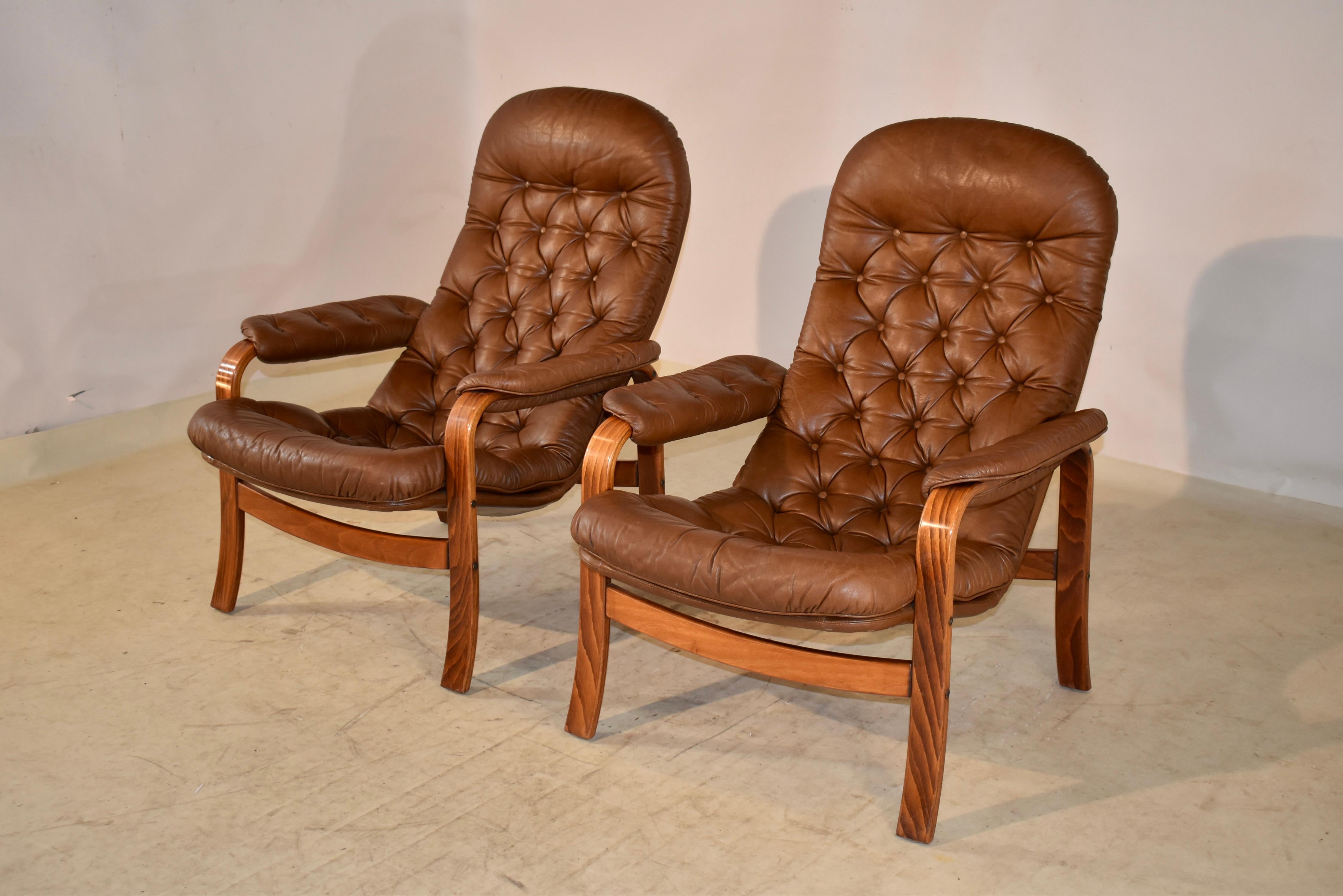 Scandinavian Modern Mid-Century Modern Bentwood Lounge Chairs by Gote Mobler