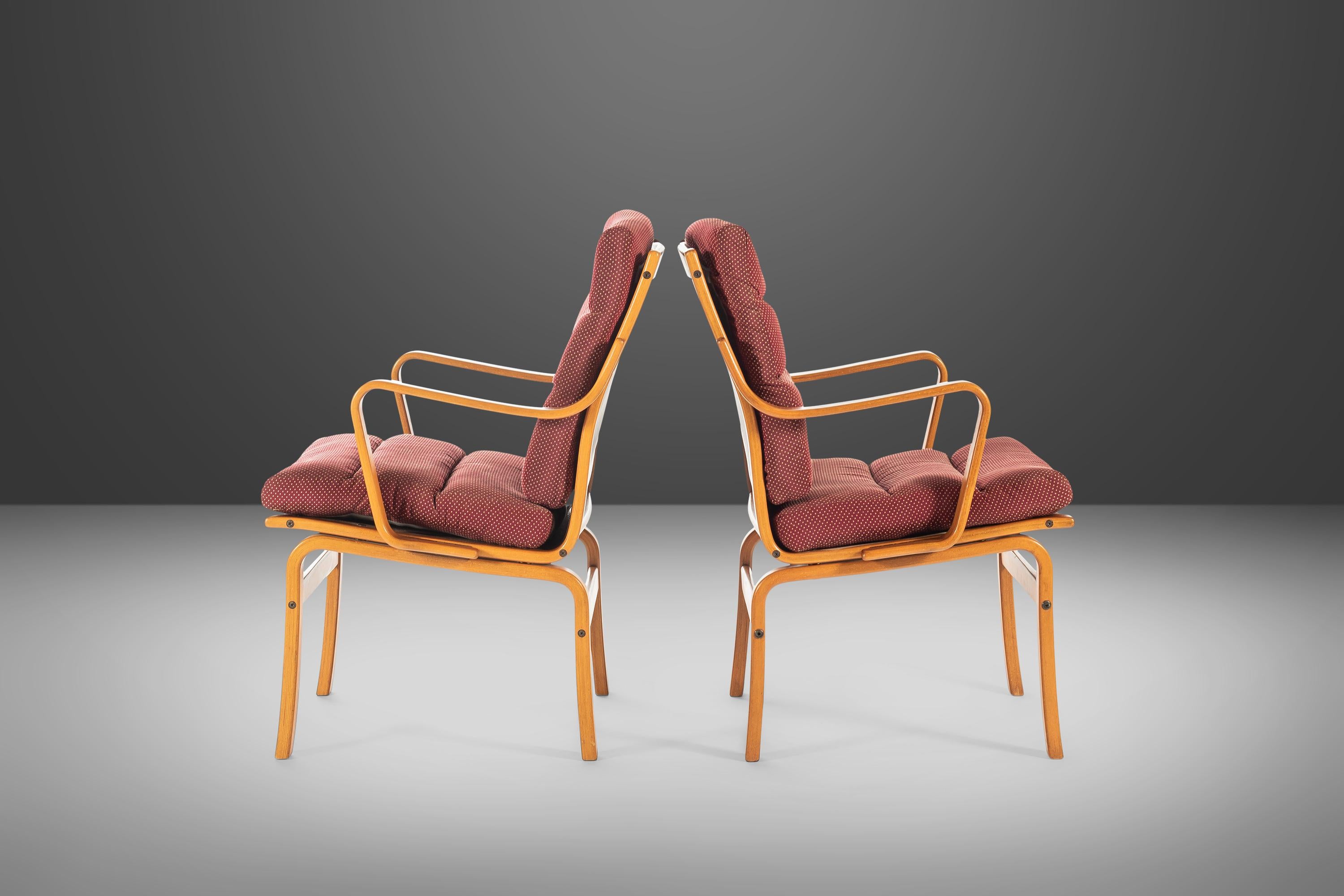 Scandinavian Modern Mid Century Modern Bentwood Lounge Chairs by Gote Mobler, Sweden