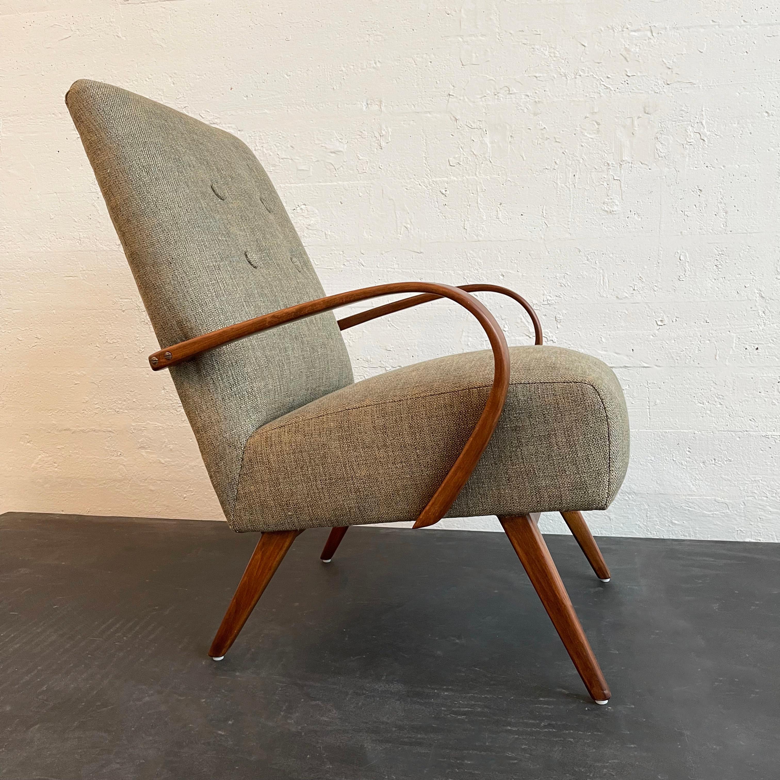  Mid-Century Modern Bentwood Upholstered Armchair By Jaroslav Smidek For Sale 5