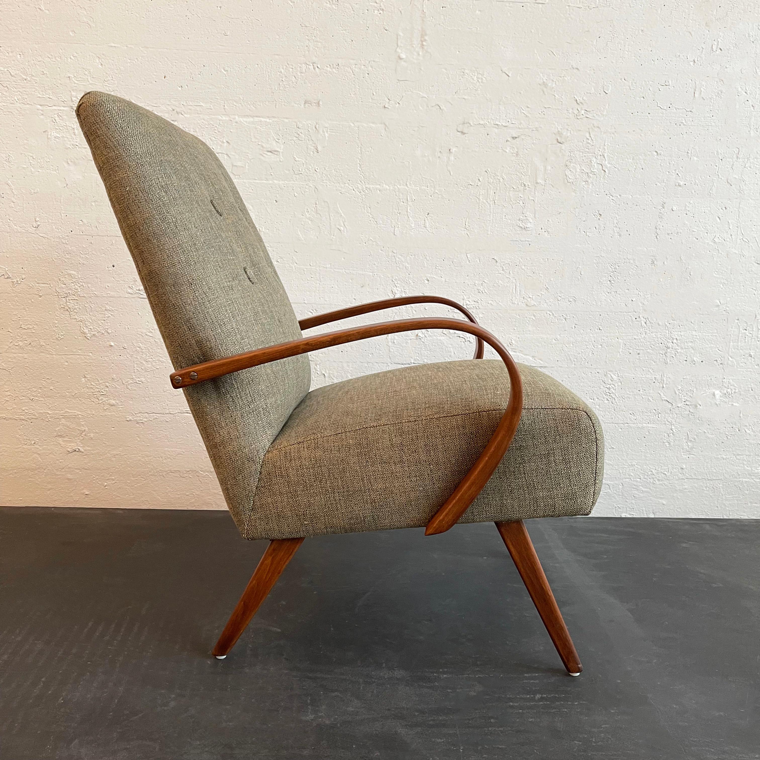 20th Century  Mid-Century Modern Bentwood Upholstered Armchair By Jaroslav Smidek For Sale