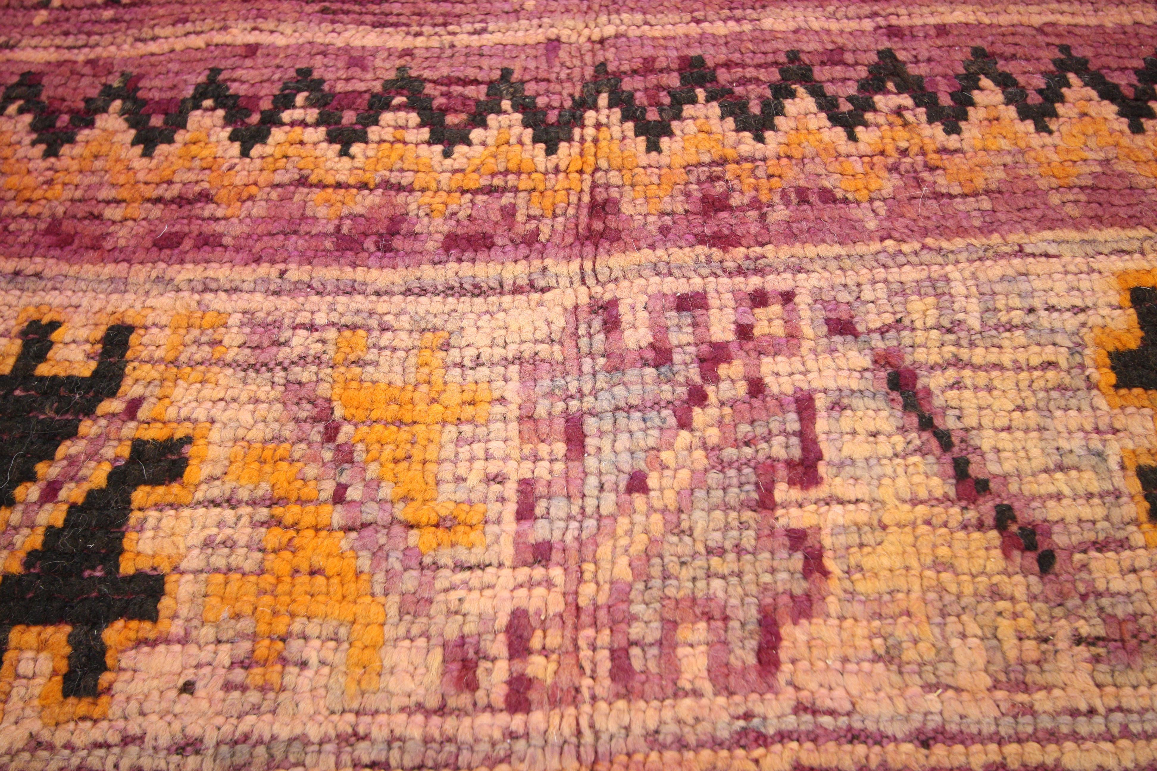 Alfombra marroquí vintage Boujad, el acogedor encanto nómada se une a la rapsodia bohemia en Bueno estado para la venta en Dallas, TX