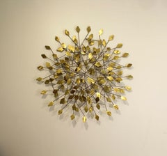 Vintage Mid Century Modern John Bergasse Brass Wall Abstract Sculpture