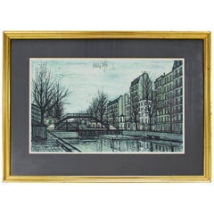 Mitte des Jahrhunderts Modern Bernard Buffet St Martins Canal 1956 Französisch Lithographie Signiert