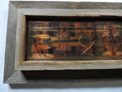 Opera d'arte in ottone incisa all'acido di Bernhard Rohne, incorniciata, della metà del secolo scorso.