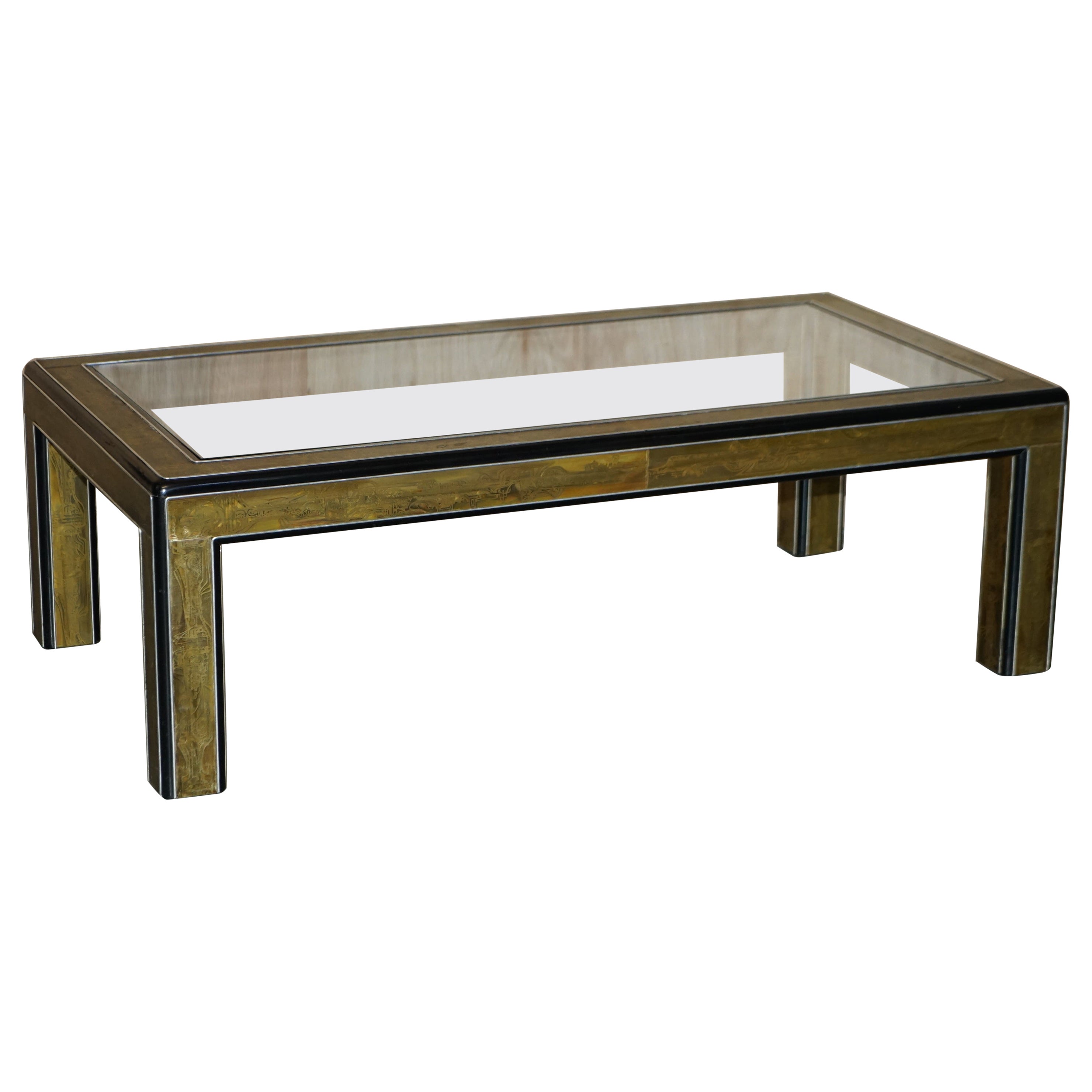 Mid-Century Modern Bernhard Rohne Mastercraft Acid Etched Drinks Coffee Table