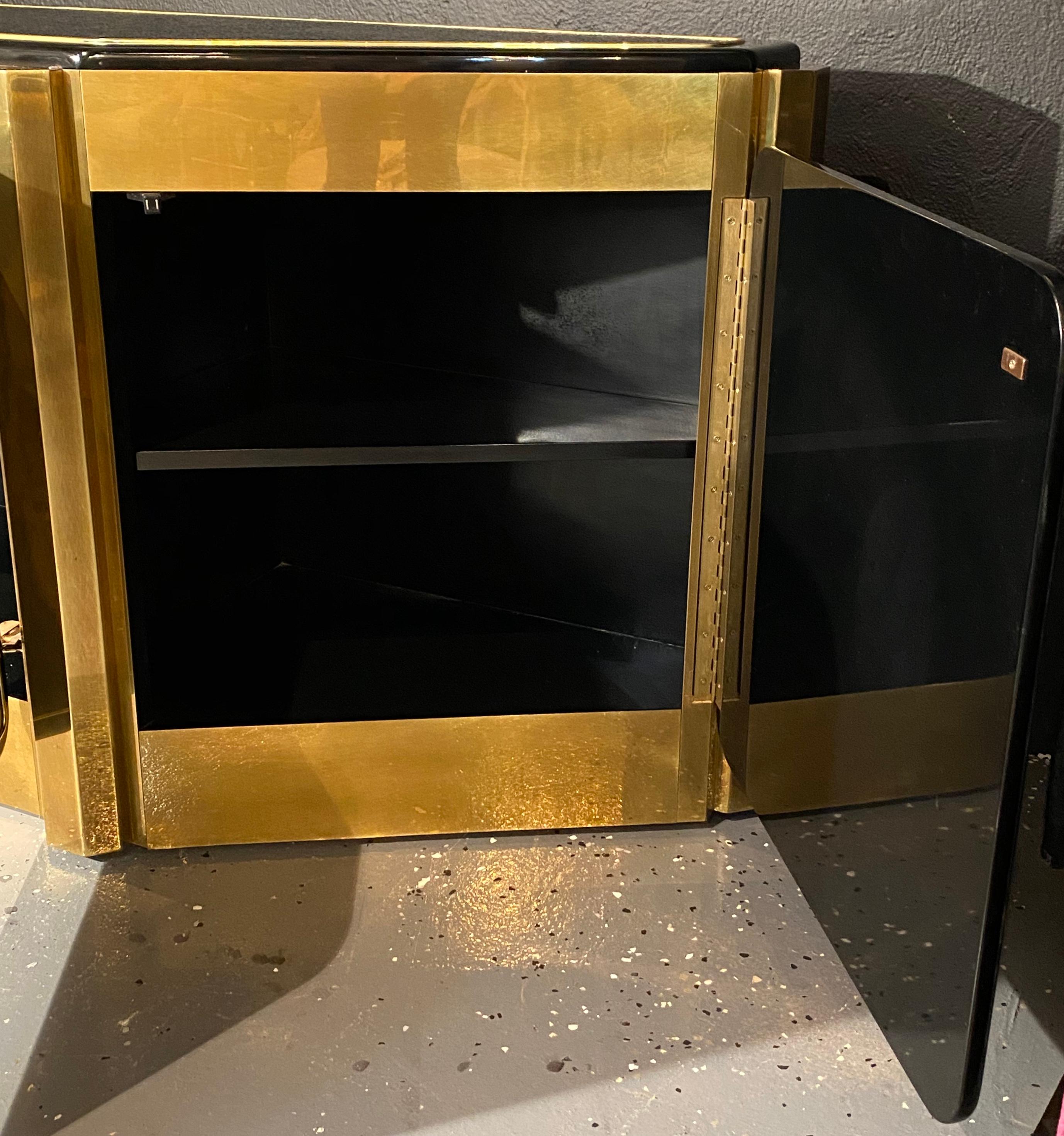 Mid-Century Modern Bernhard Rohne Mastercraft Brass Credenza Sideboard Cabinet 5