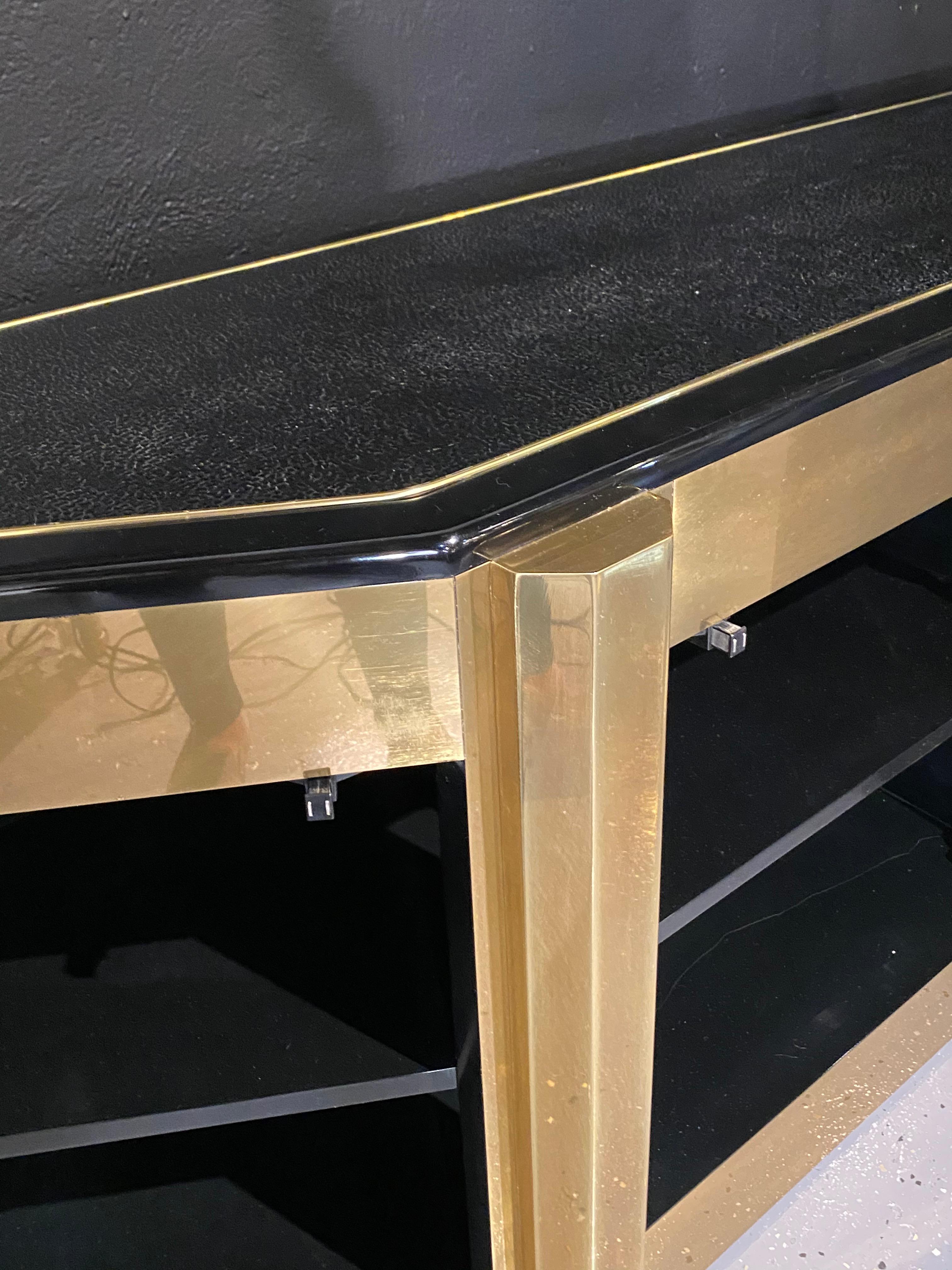 Mid-Century Modern Bernhard Rohne Mastercraft Brass Credenza Sideboard Cabinet 6