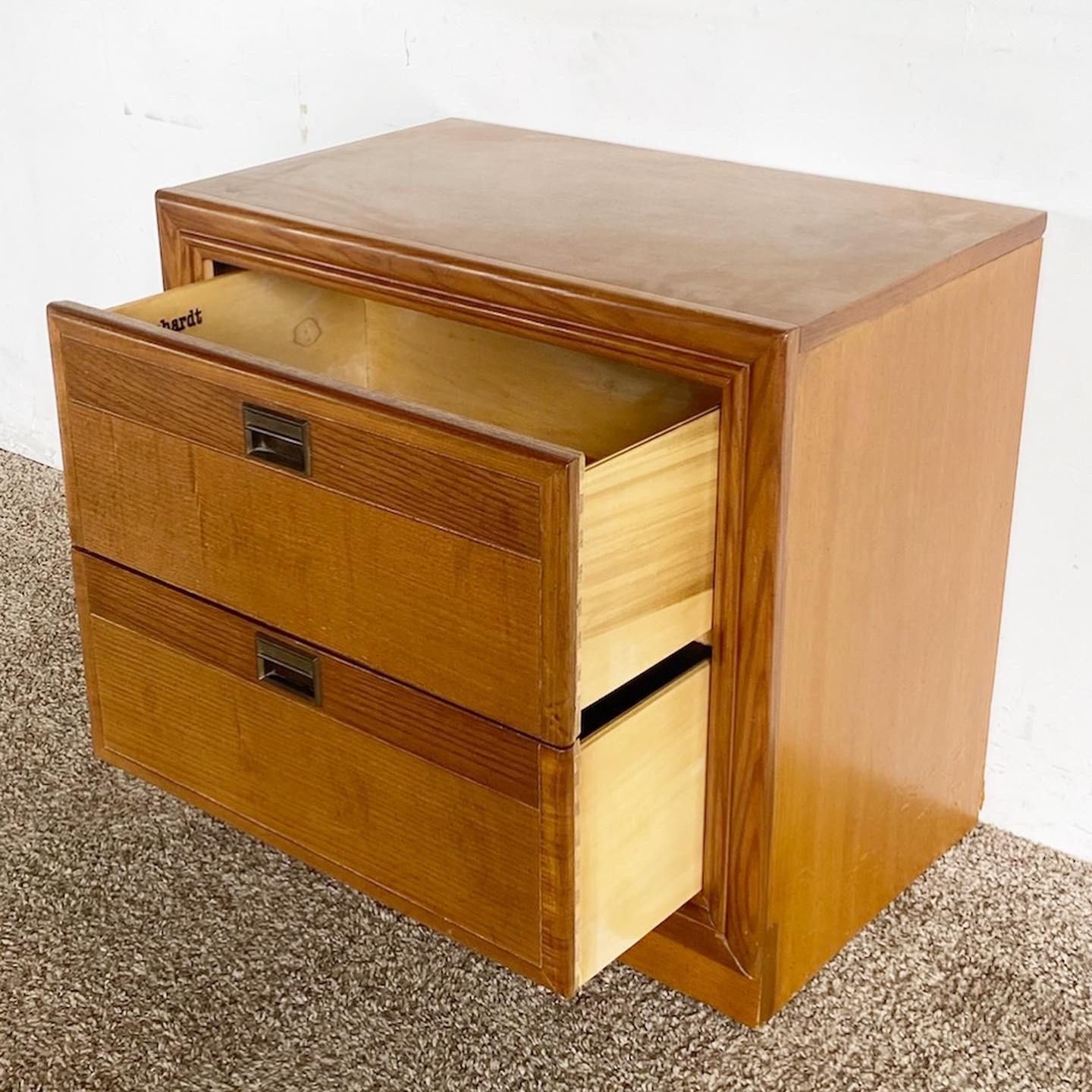 Add vintage charm to your bedroom with our Mid Century Modern Bernhardt Nightstand, offering practical storage and timeless aesthetics.

Incorporates mid-century modern design for a timeless style.
Crafted by renowned manufacturer,