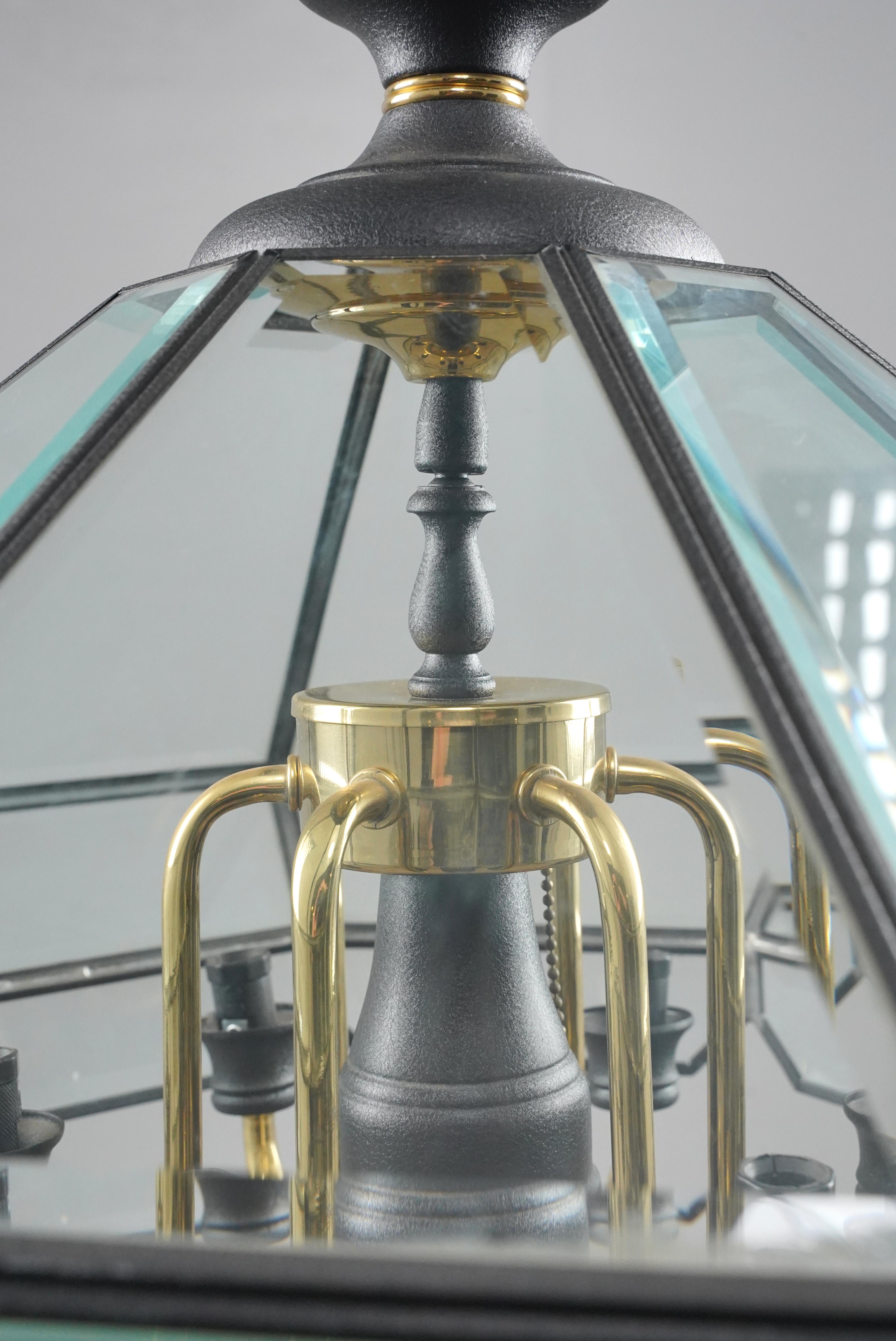 Colgante de latón con cristal biselado moderno de mediados de siglo en venta 1