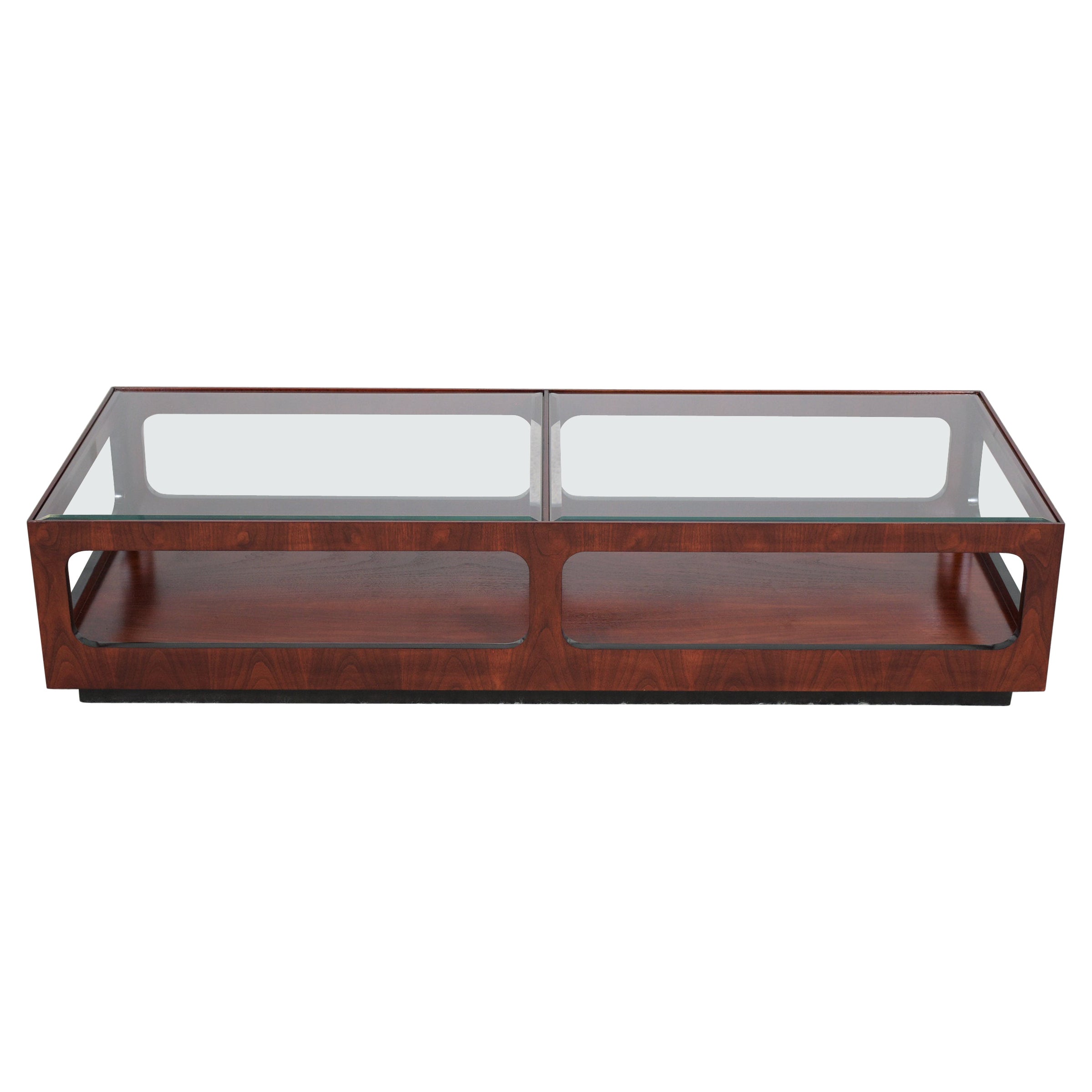 Mid-Century Modern Beveled Glass Coffee Table