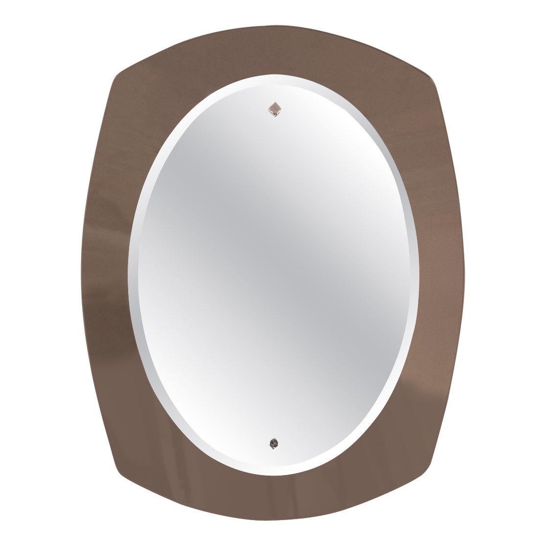 Mid- Century Modern Beveled Glass Wall Mirror, Italy 1970s
