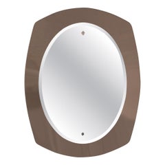 Mid- Century Modern Beveled Glass Wall Mirror, Italy 1970s
