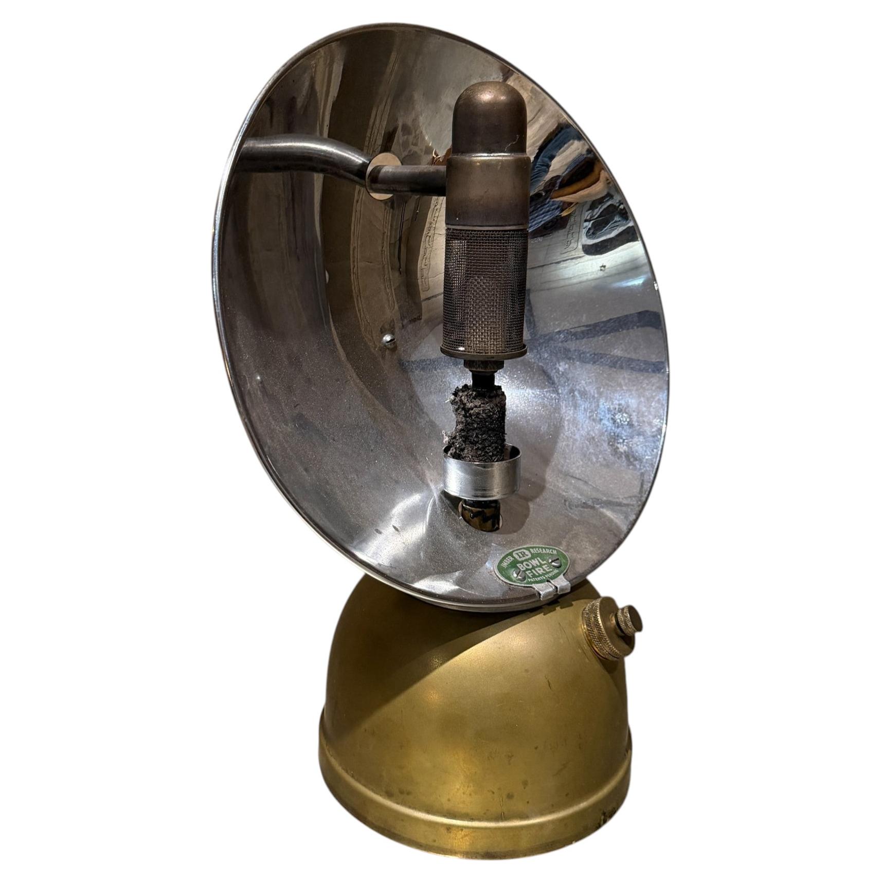 Mid-Century Modern Bialaddin Bowl Fire Paraffin Heater Industrial Decor For Sale