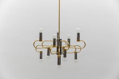 Mid-Century Modern Bicolor Orbit Ceiling Lamp, Italy 1960s