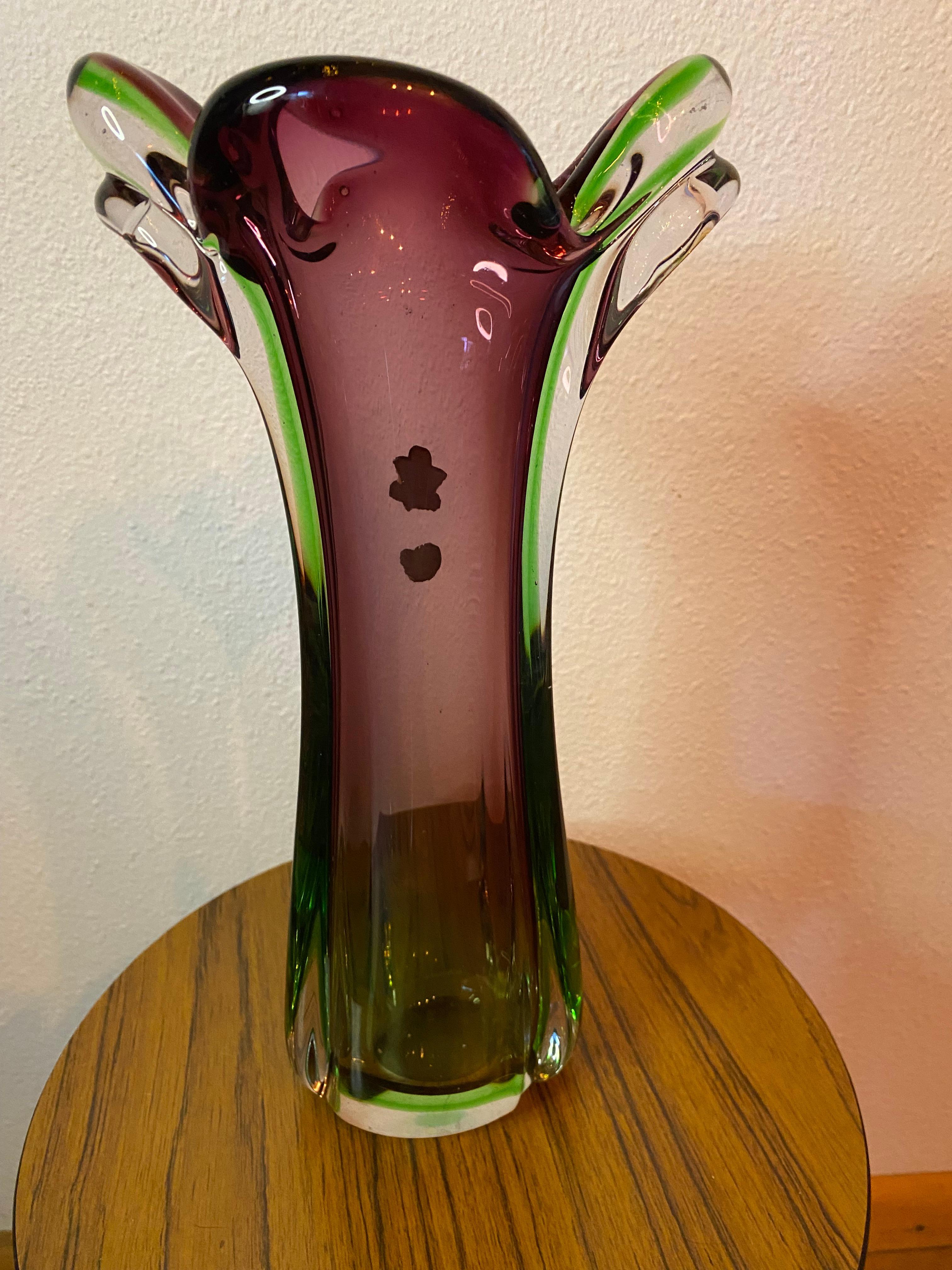 Mid-20th Century Mid-Century Modern Big Murano Glass Vase For Sale