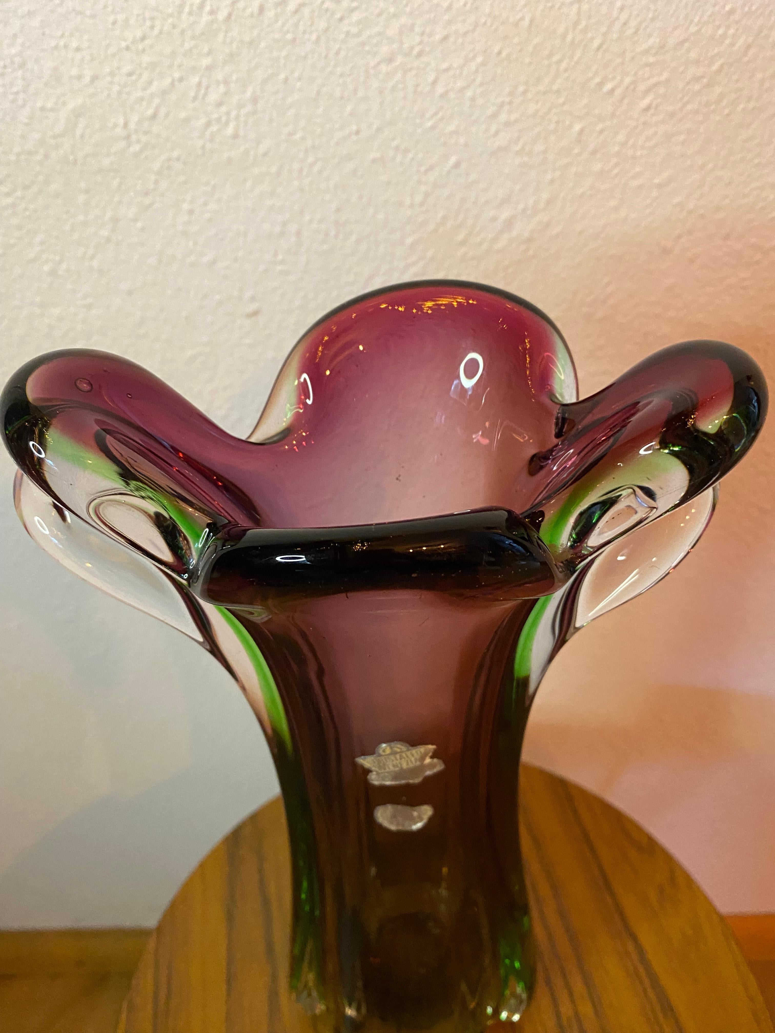 Metà XX secolo Vaso grande in vetro di Murano della metà del secolo scorso in vendita