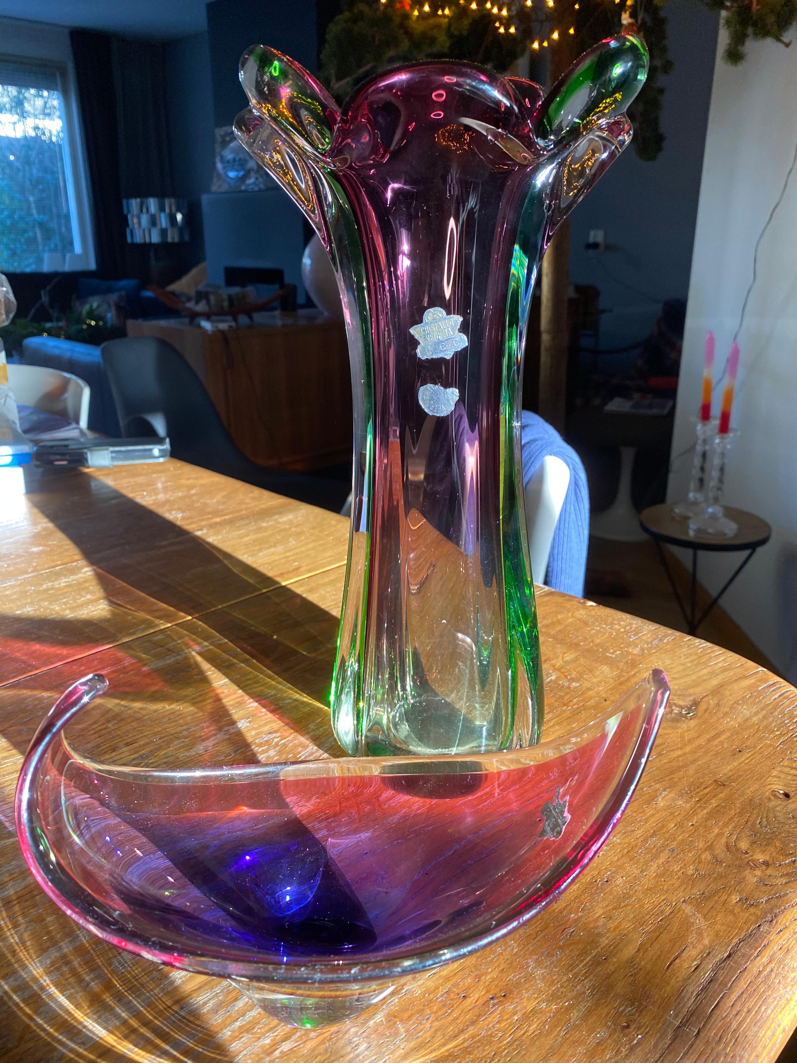 Vaso grande in vetro di Murano della metà del secolo scorso in vendita 2