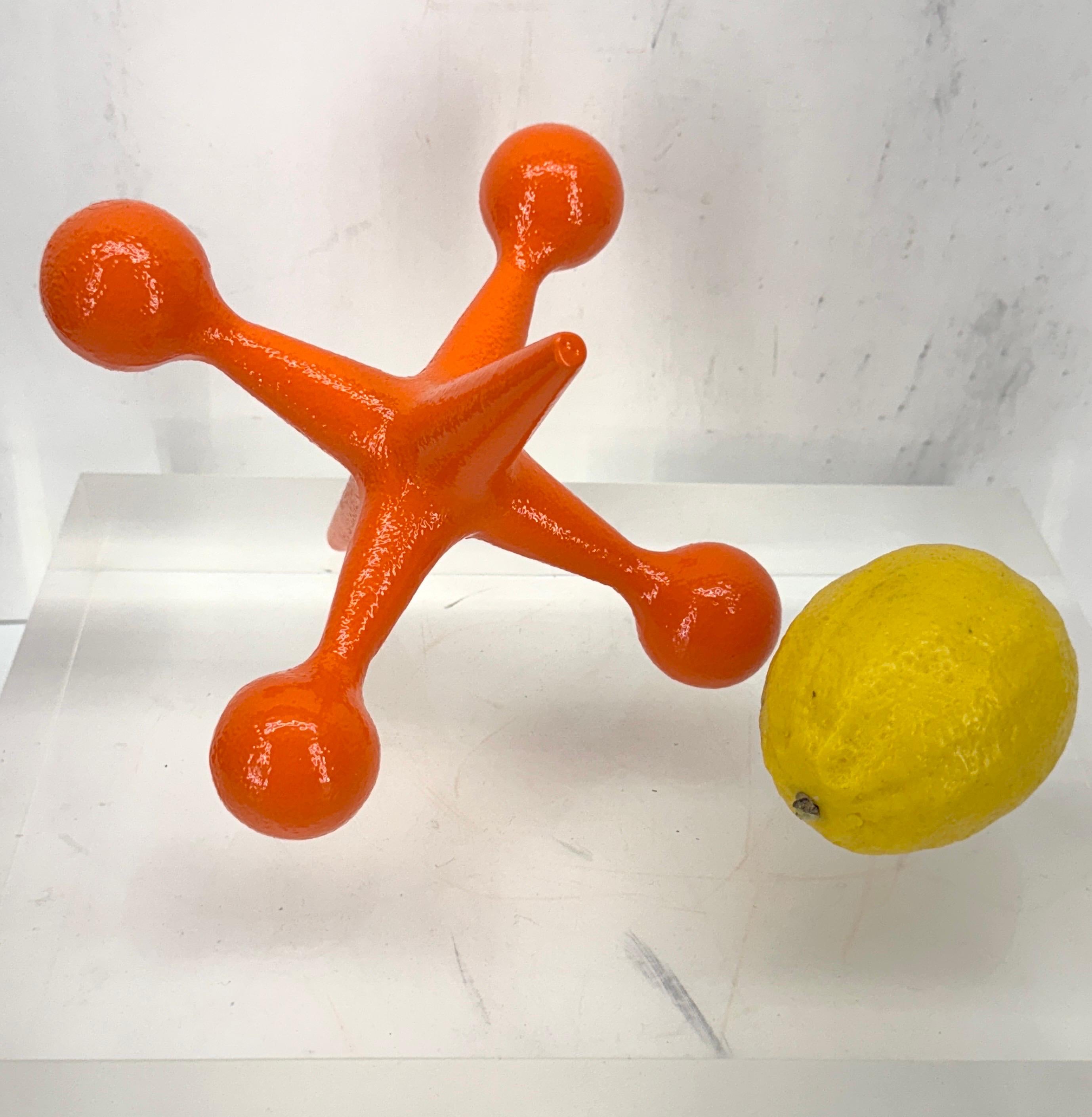 American Mid-Century Modern Bill Curry Orange Jax Bookend or Door Stop For Sale
