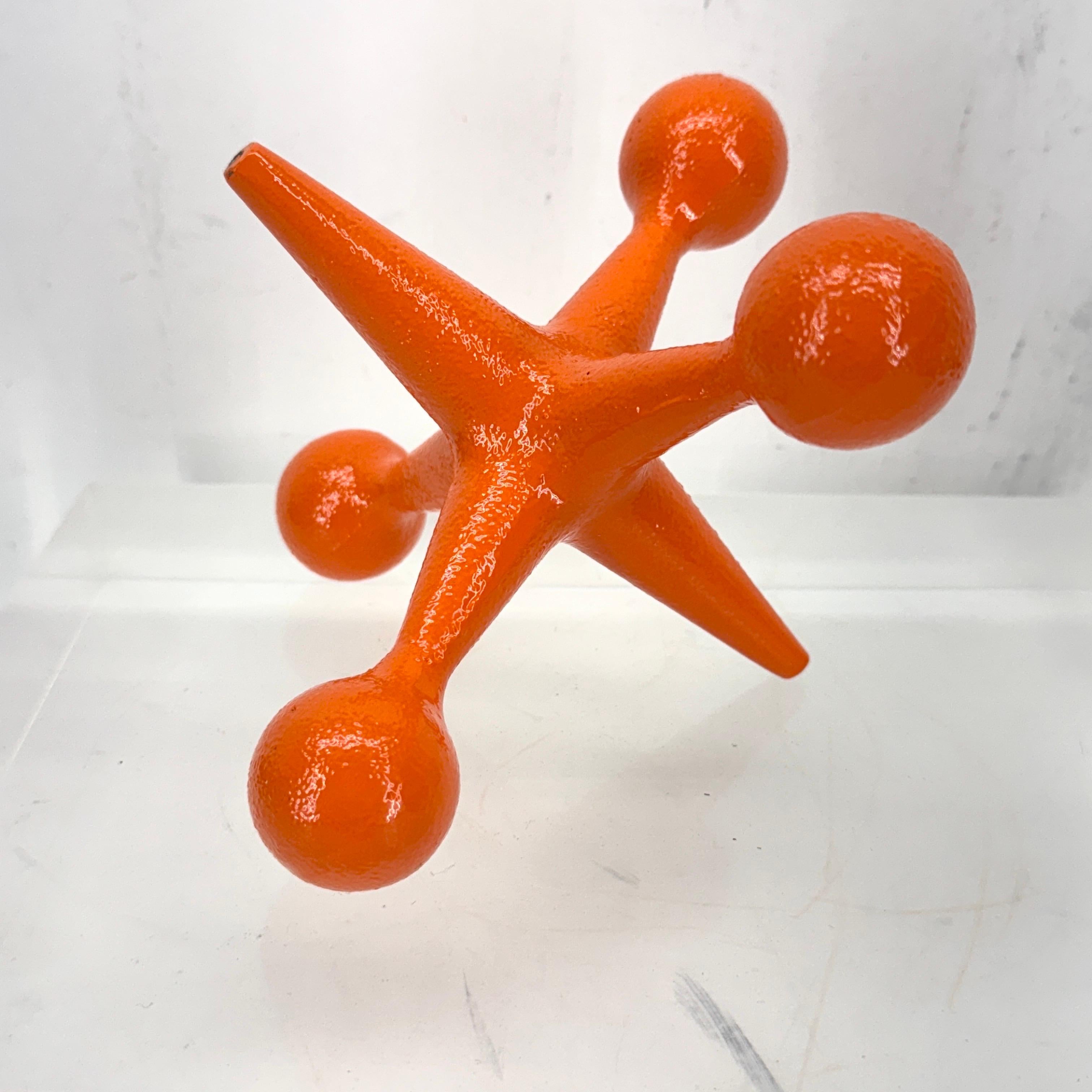 Cast Mid-Century Modern Bill Curry Orange Jax Bookend or Door Stop For Sale