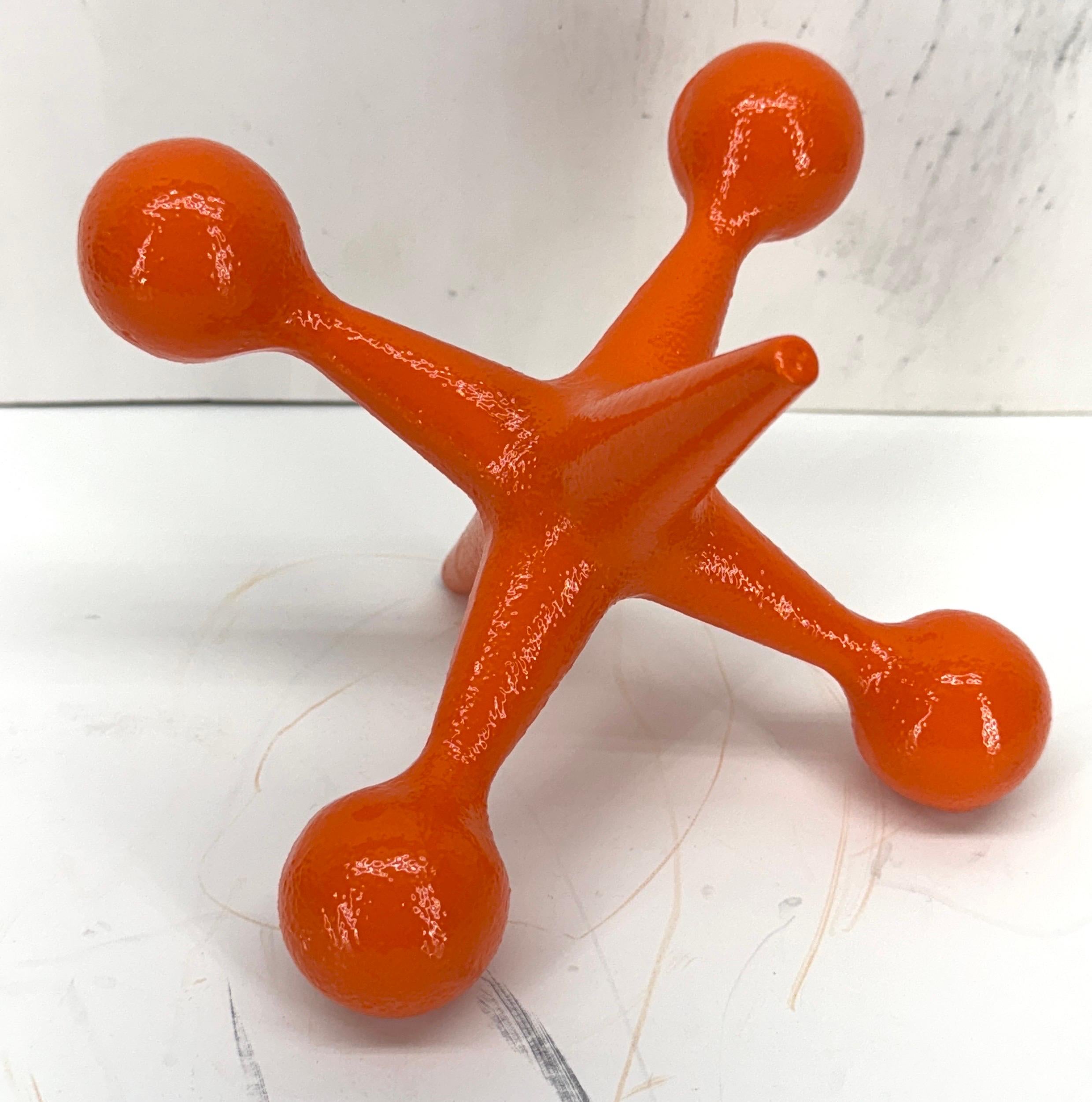 Iron Mid-Century Modern Bill Curry Orange Jax Bookend or Door Stop For Sale