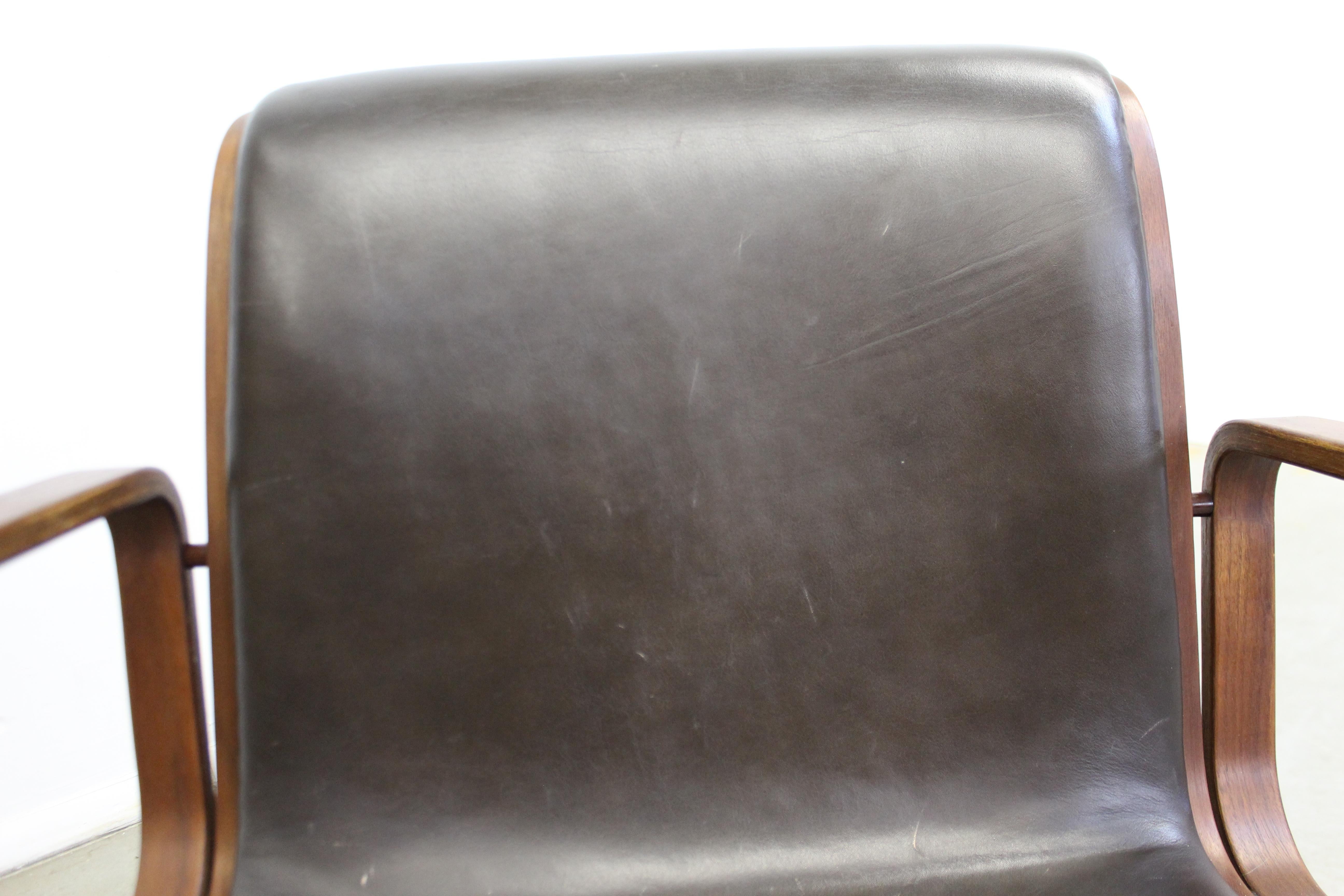 Late 20th Century Mid-Century Modern Bill Stephens for Knoll Bentwood Armchair