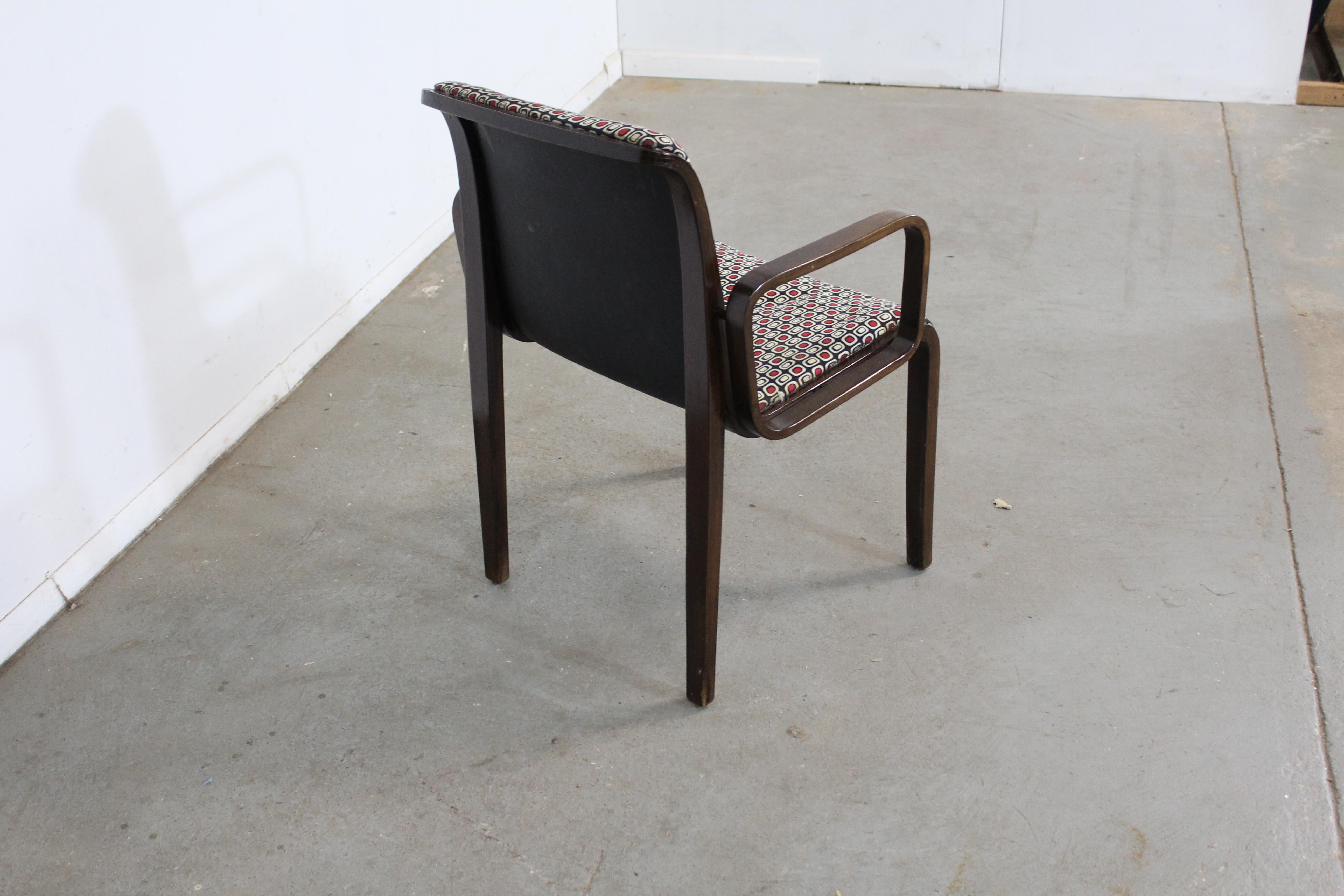 North American Mid-Century Modern Bill Stephens Knoll Black Walnut Arm Chair For Sale