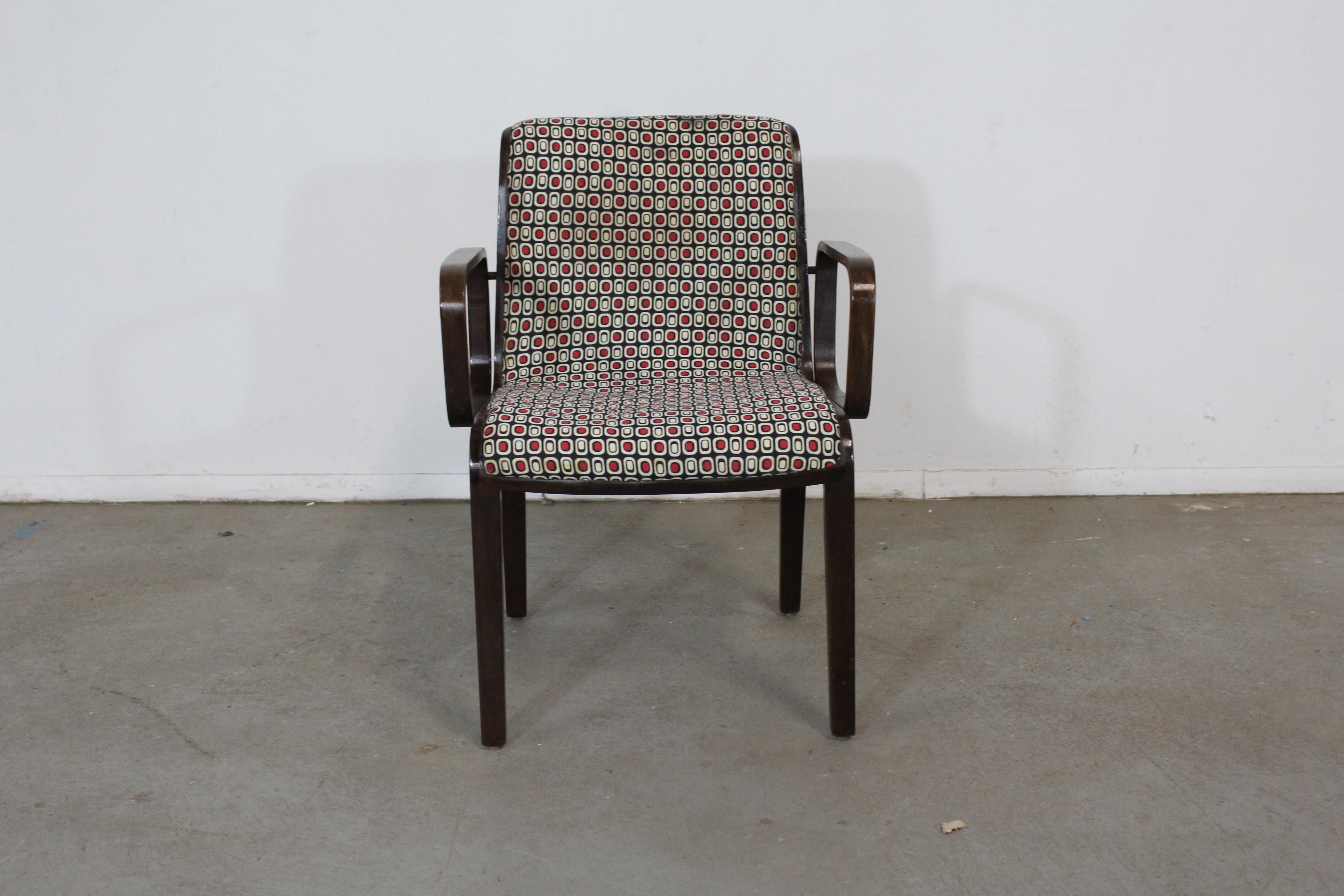 Mid-Century Modern Bill Stephens Knoll Black Walnut Arm Chair In Good Condition For Sale In Wilmington, DE