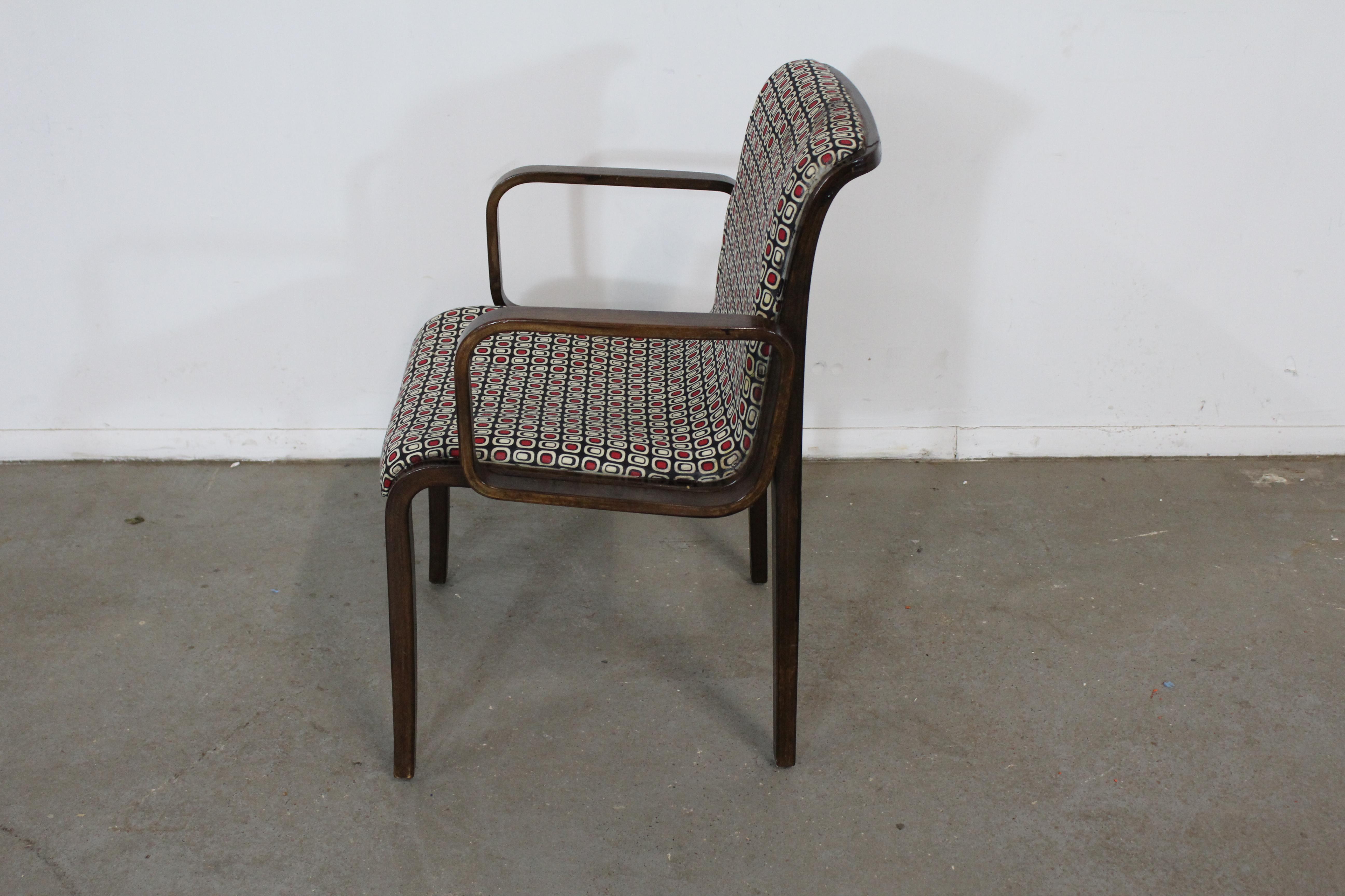 Bentwood Mid-Century Modern Bill Stephens Knoll Black Walnut Arm Chair For Sale