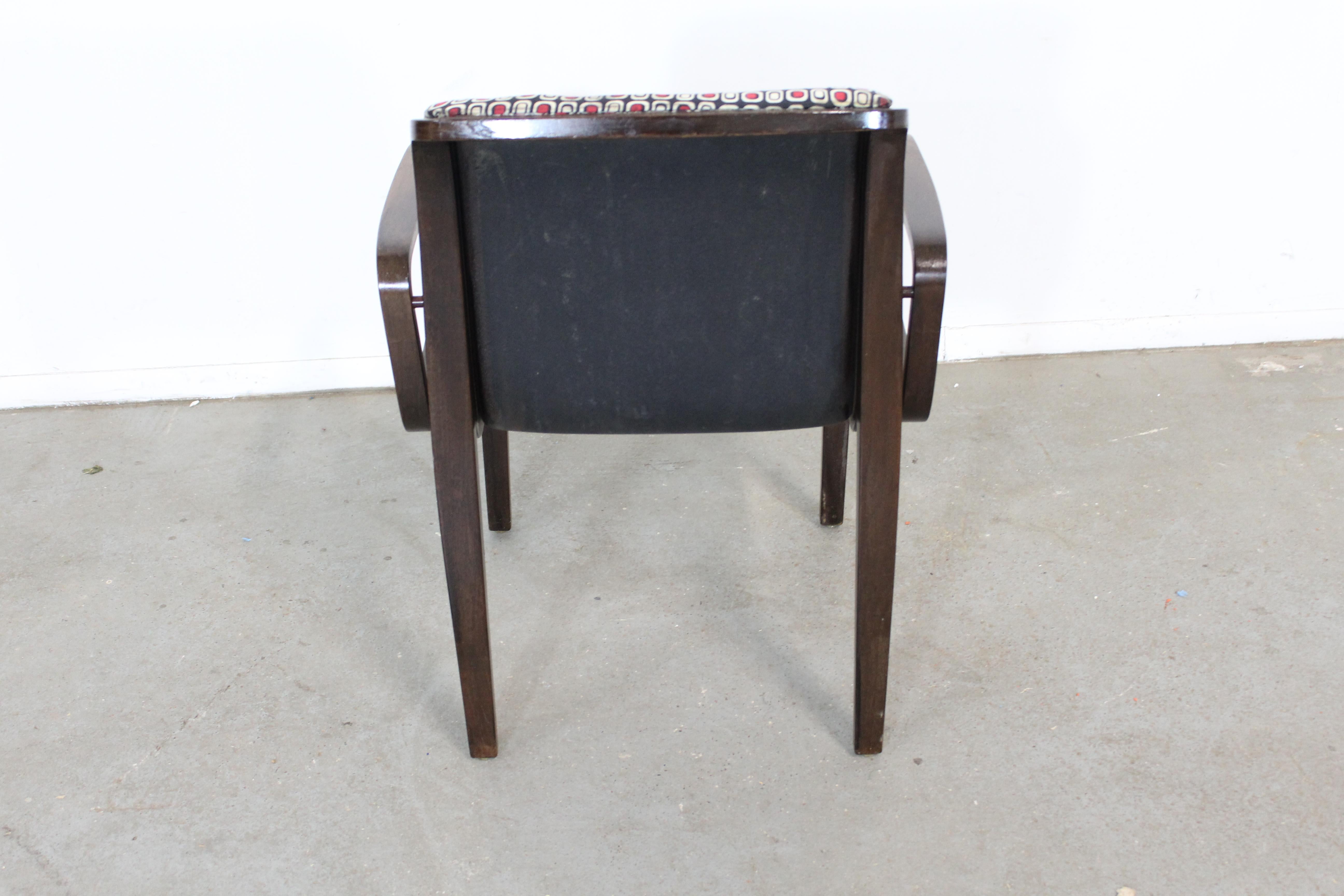 Mid-Century Modern Bill Stephens Knoll Black Walnut Arm Chair For Sale 1