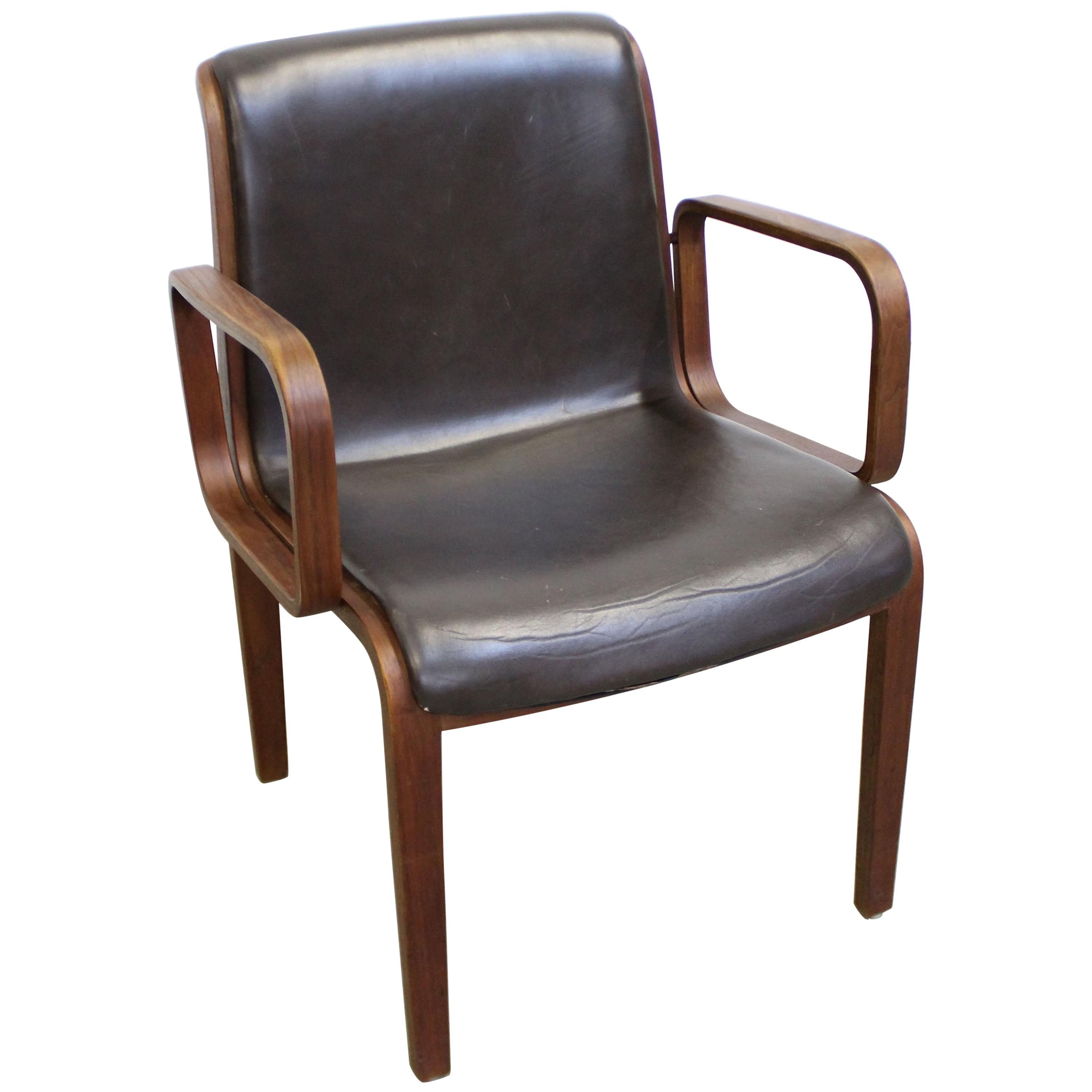 Mid-Century Modern Bill Stephens Knoll Walnut Armchair