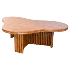 Vintage Mid century modern biomorphic bamboo coffee table, circa 1960