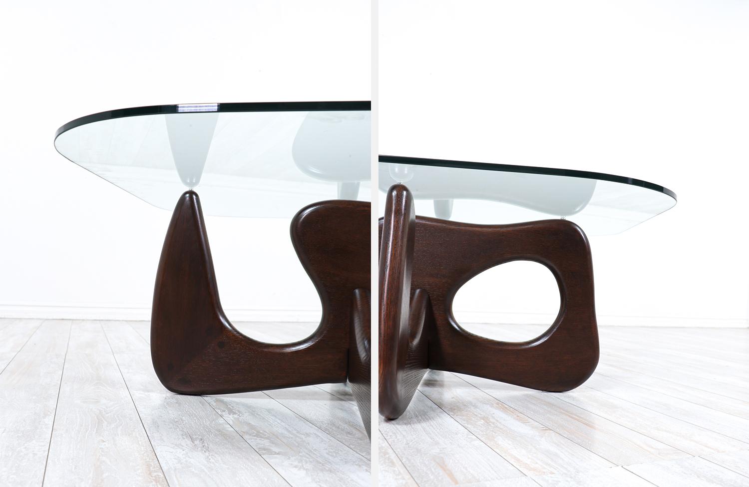 Mid-Century Modern Biomorphic Coffee Table with Glass Top 1