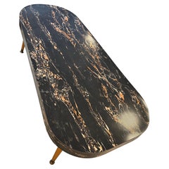 Mid-Century Modern Biomorphic Laminate Coffee Table with Marbleized Top, 1950s