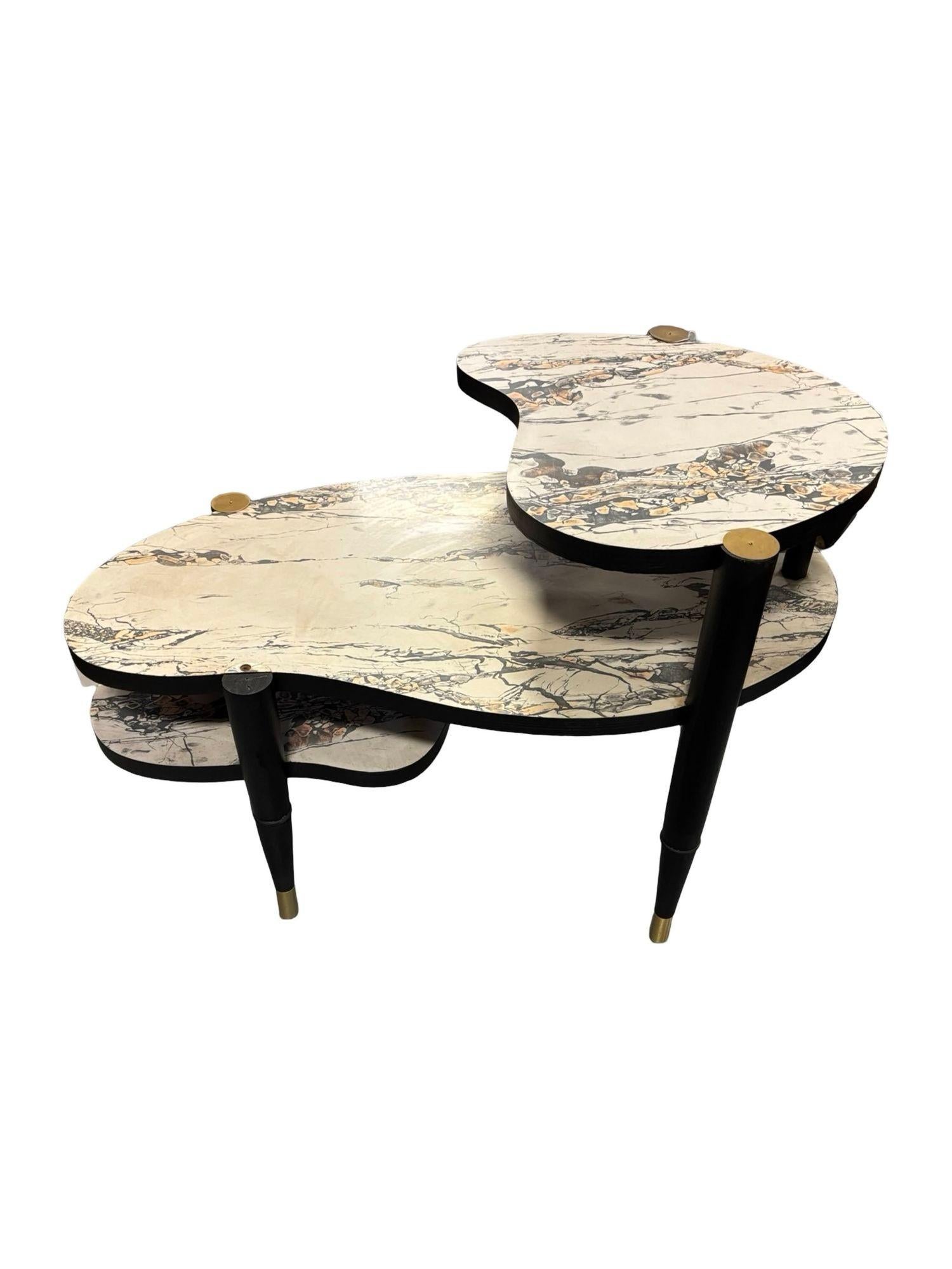 Mid-20th Century Mid-Century Modern Biomorphic Side Table with Formica Top For Sale