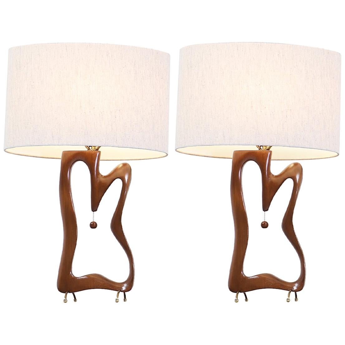 Mid-Century Modern Biomorphic Table Lamps