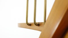 Mid-Century Modern Birch Bar Cart Brass 1950 Attributed to Gio Ponti