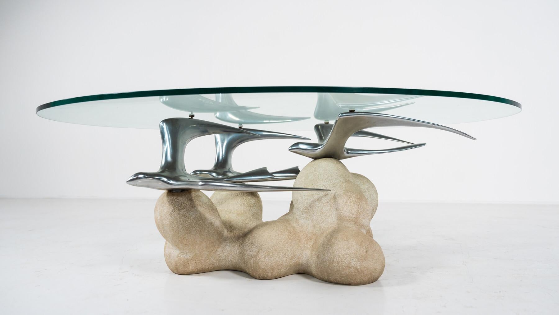 Table basse oiseau moderne du milieu du siècle dernier, Italie, 1970 en vente 6