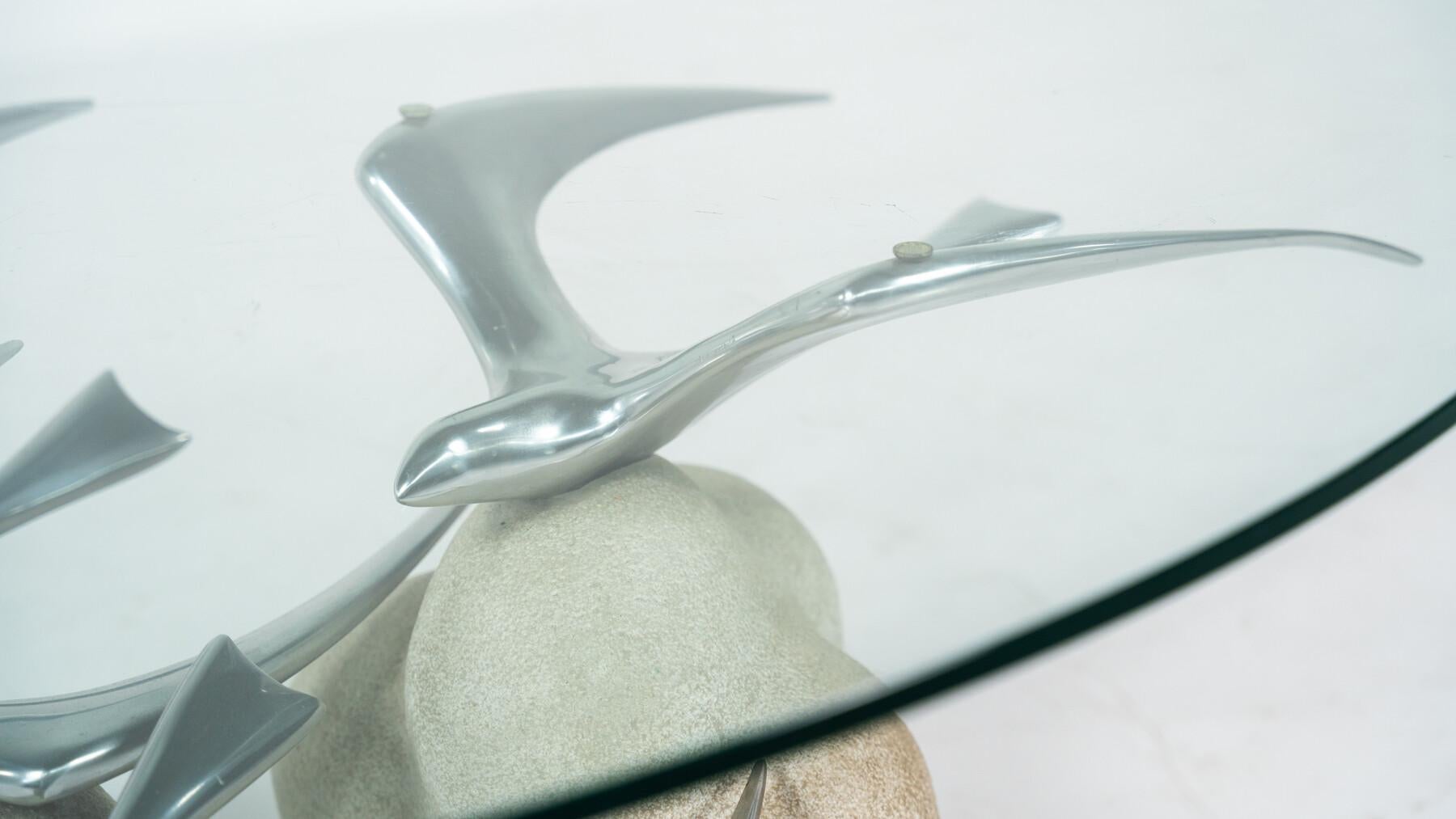Métal Table basse oiseau moderne du milieu du siècle dernier, Italie, 1970 en vente