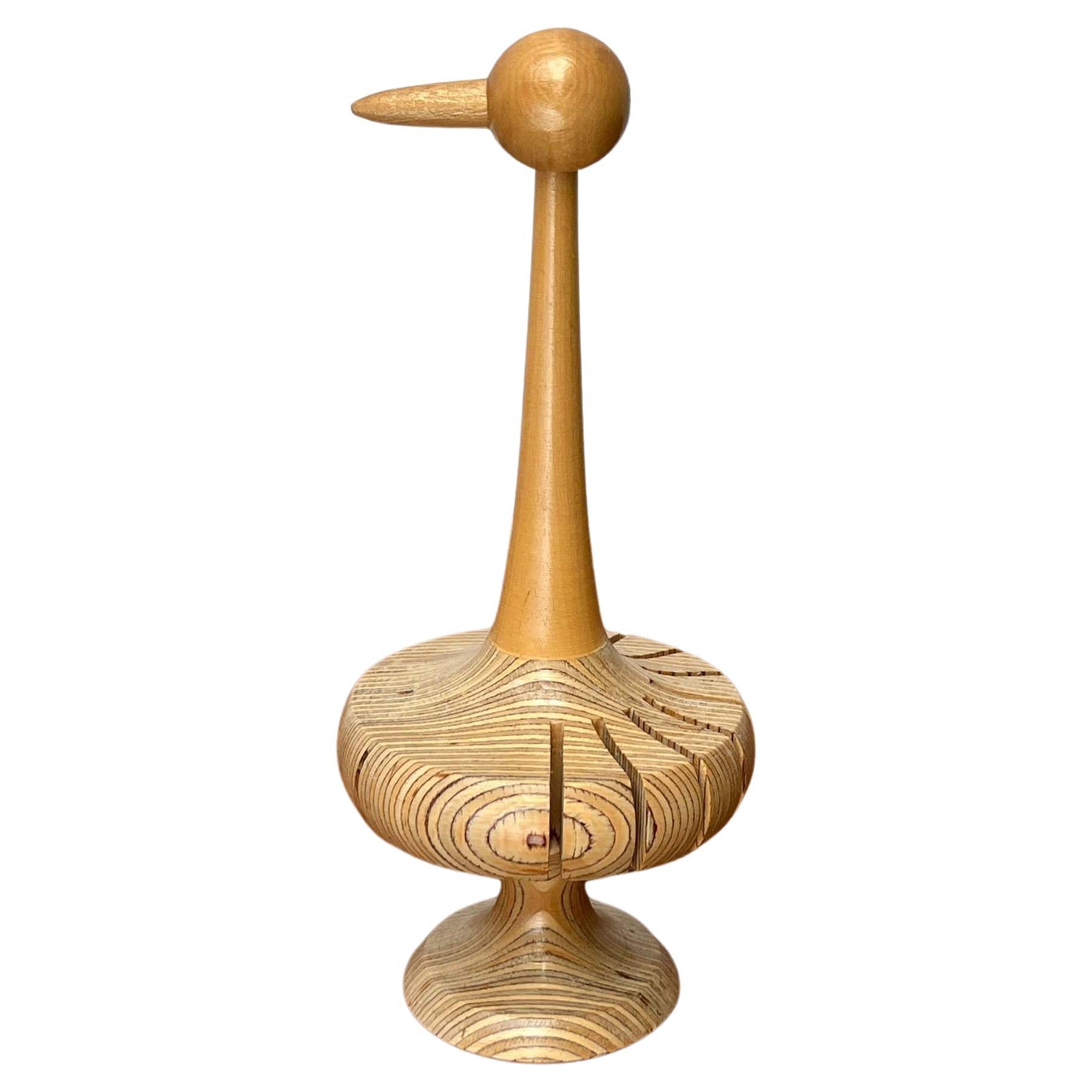 Servilletero de madera con diseño de pájaro moderno de mediados de siglo de Paavo Asikainen, Finlandia