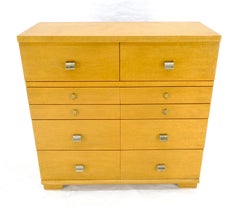 Mid Century Modern Birds Eye Maple Chest of 10 Drawers Dresser MINT!